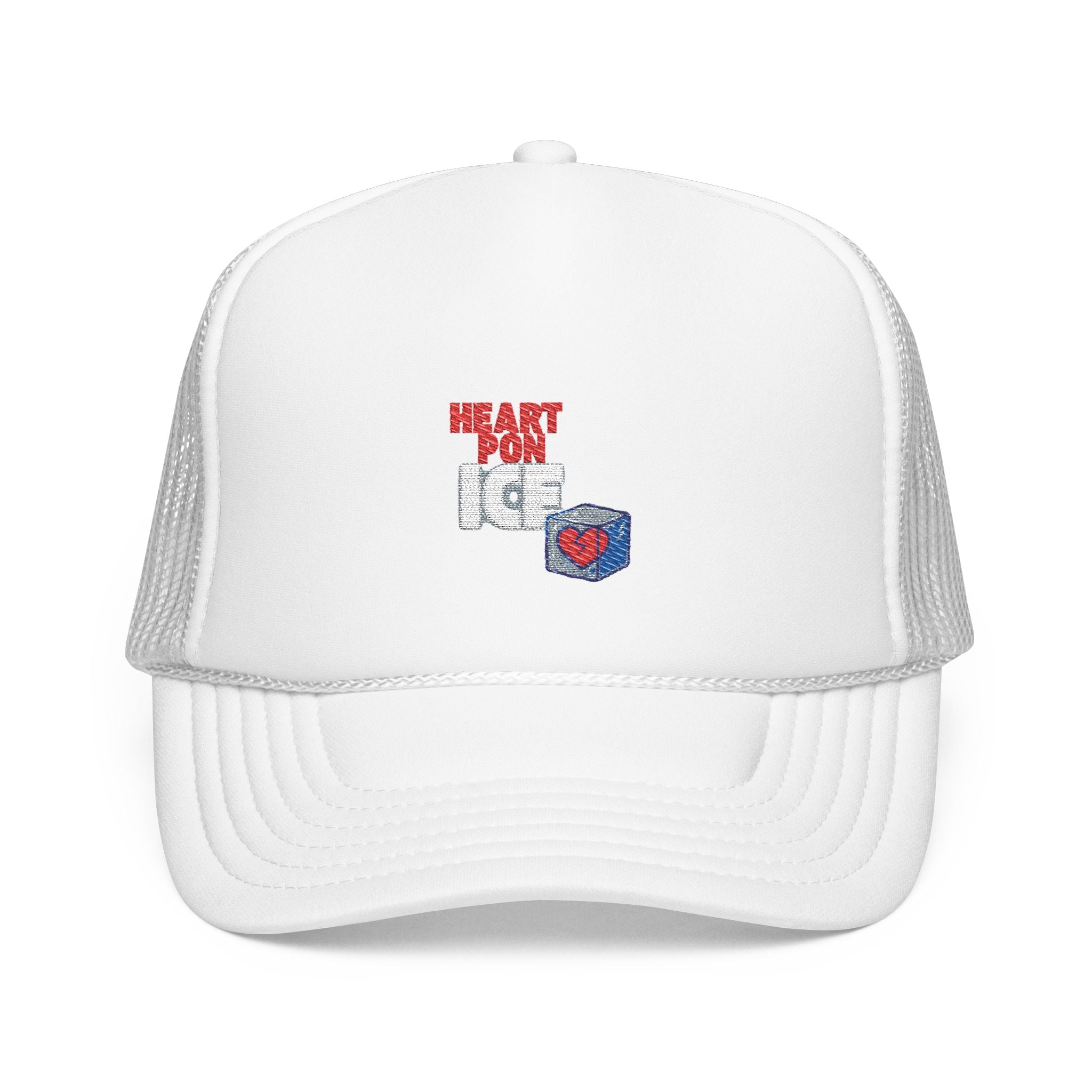 Embroidered 'Heart For IC' Red Foam Trucker Hat