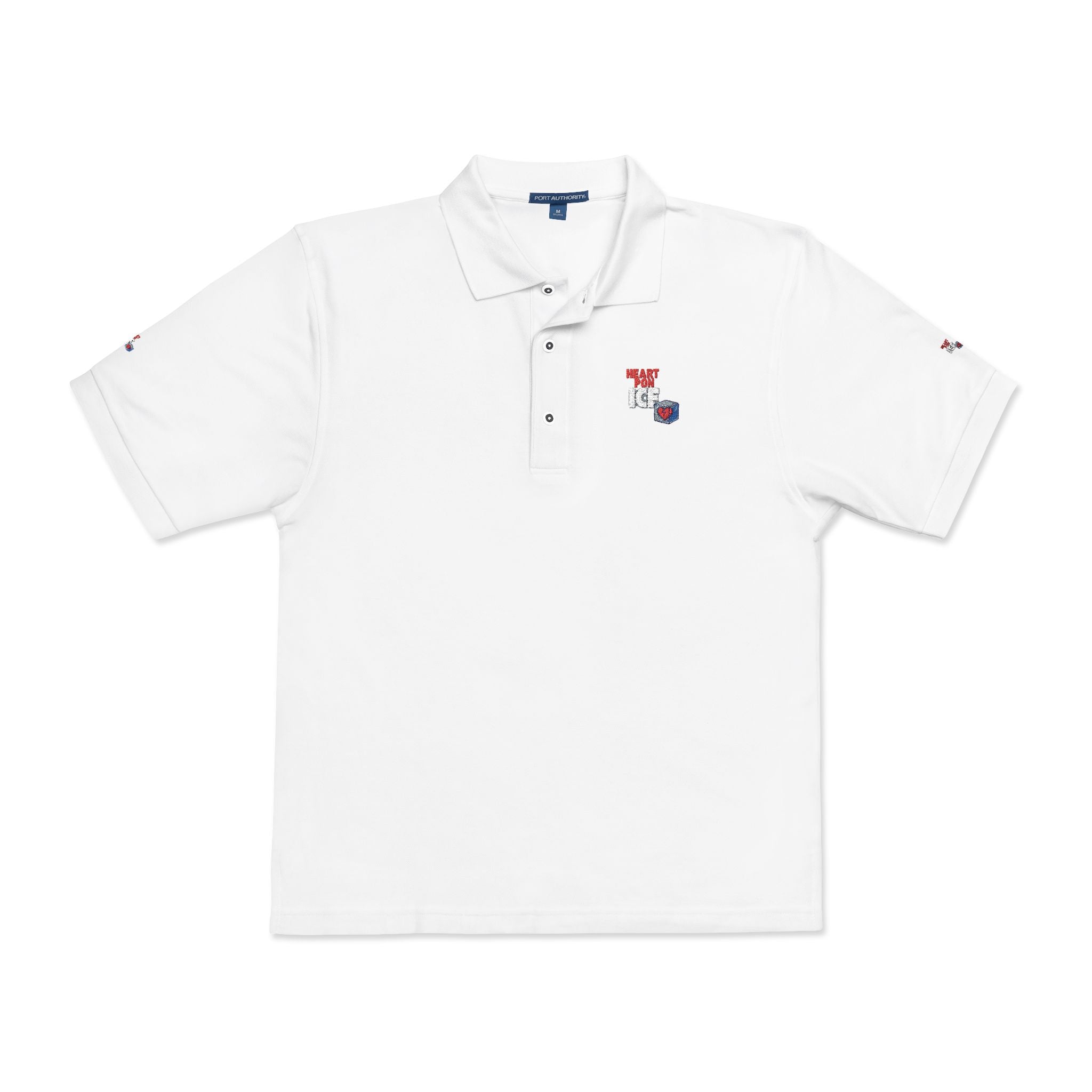 Embroidered Pride Polo Shirt – Small Heart & Flag Chest Emblem