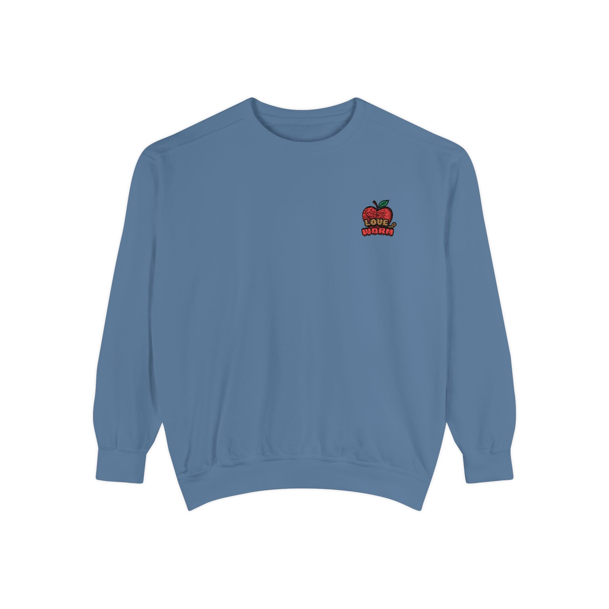 Apple Patch Sweatshirt — Retro "Bite Me" Graphic Crewneck