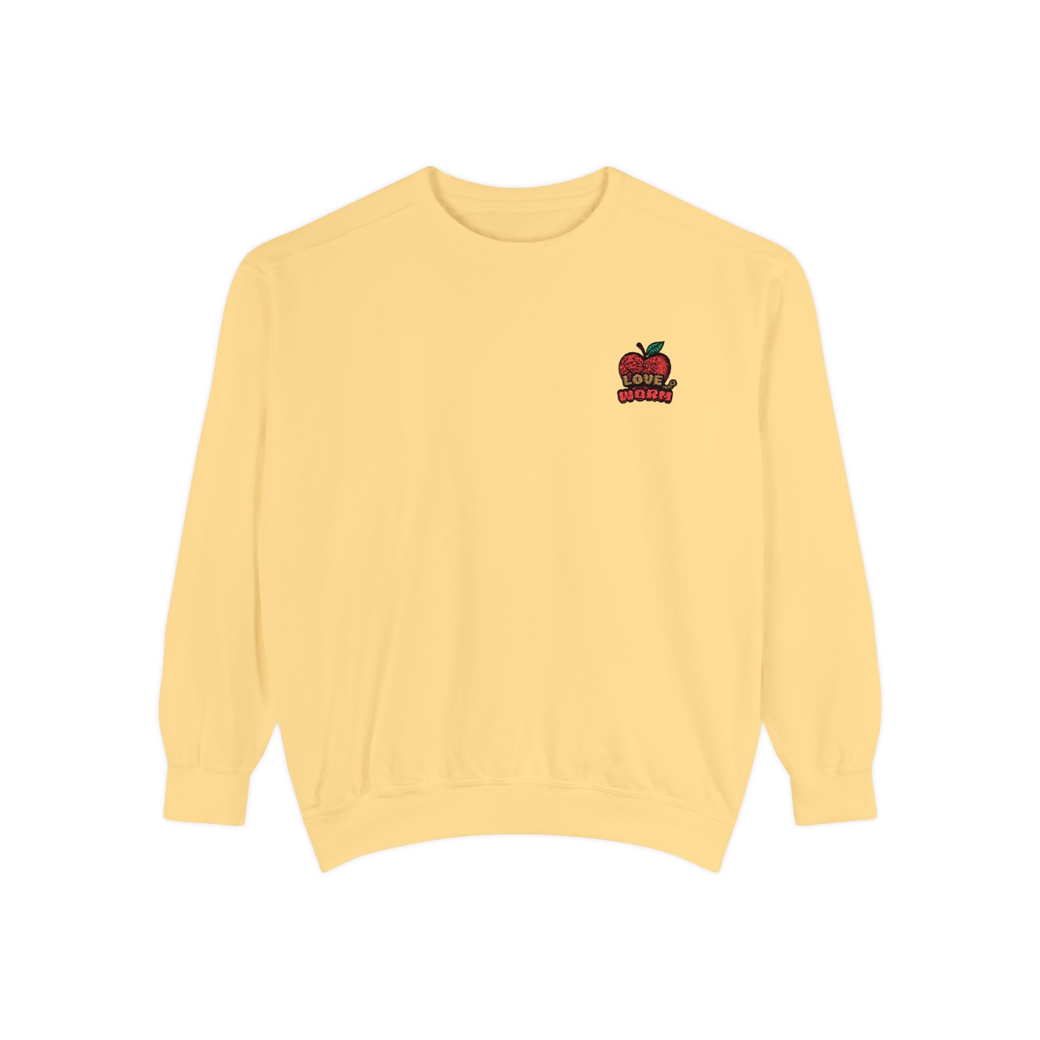 Apple Patch Sweatshirt — Retro "Bite Me" Graphic Crewneck