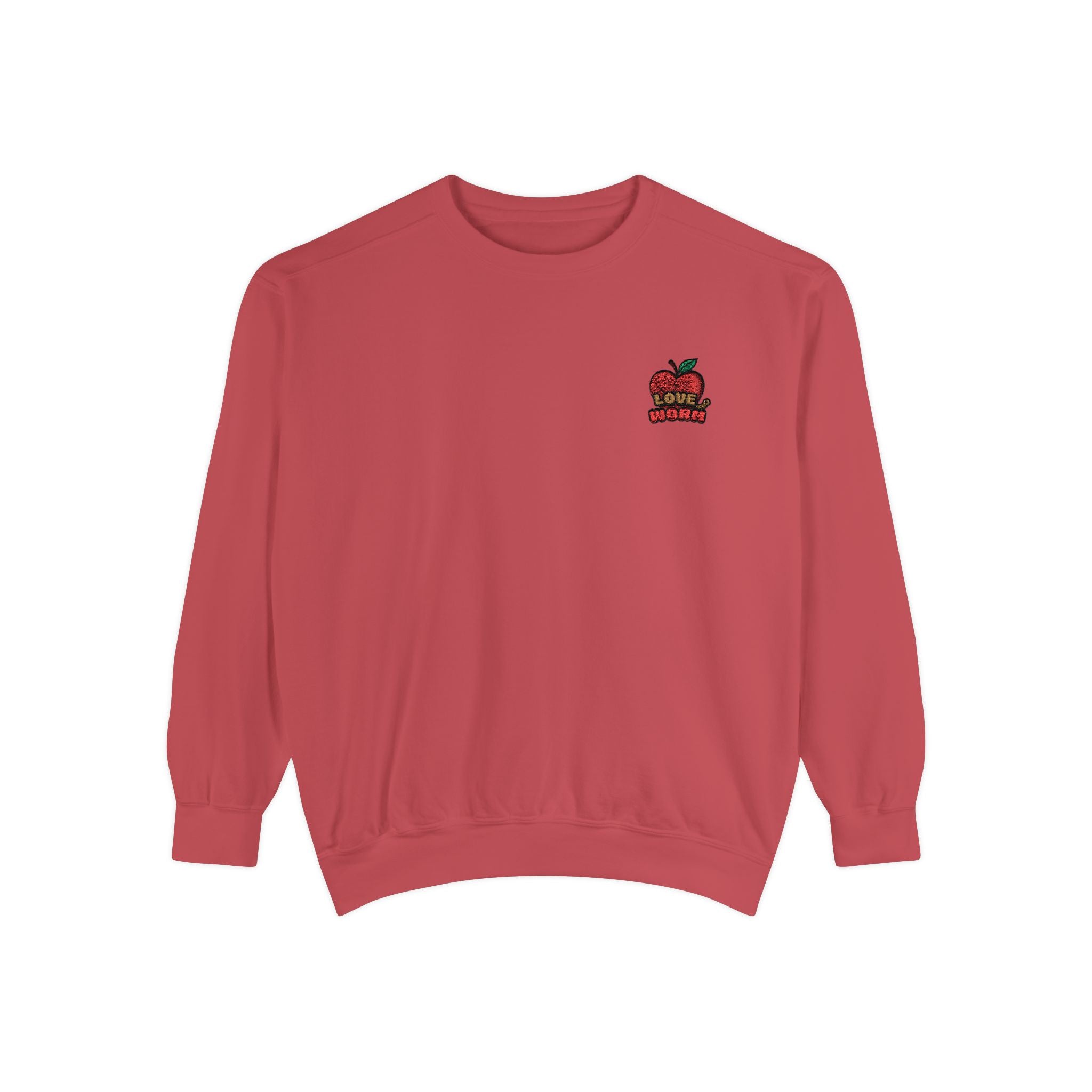 Apple Patch Sweatshirt — Retro "Bite Me" Graphic Crewneck