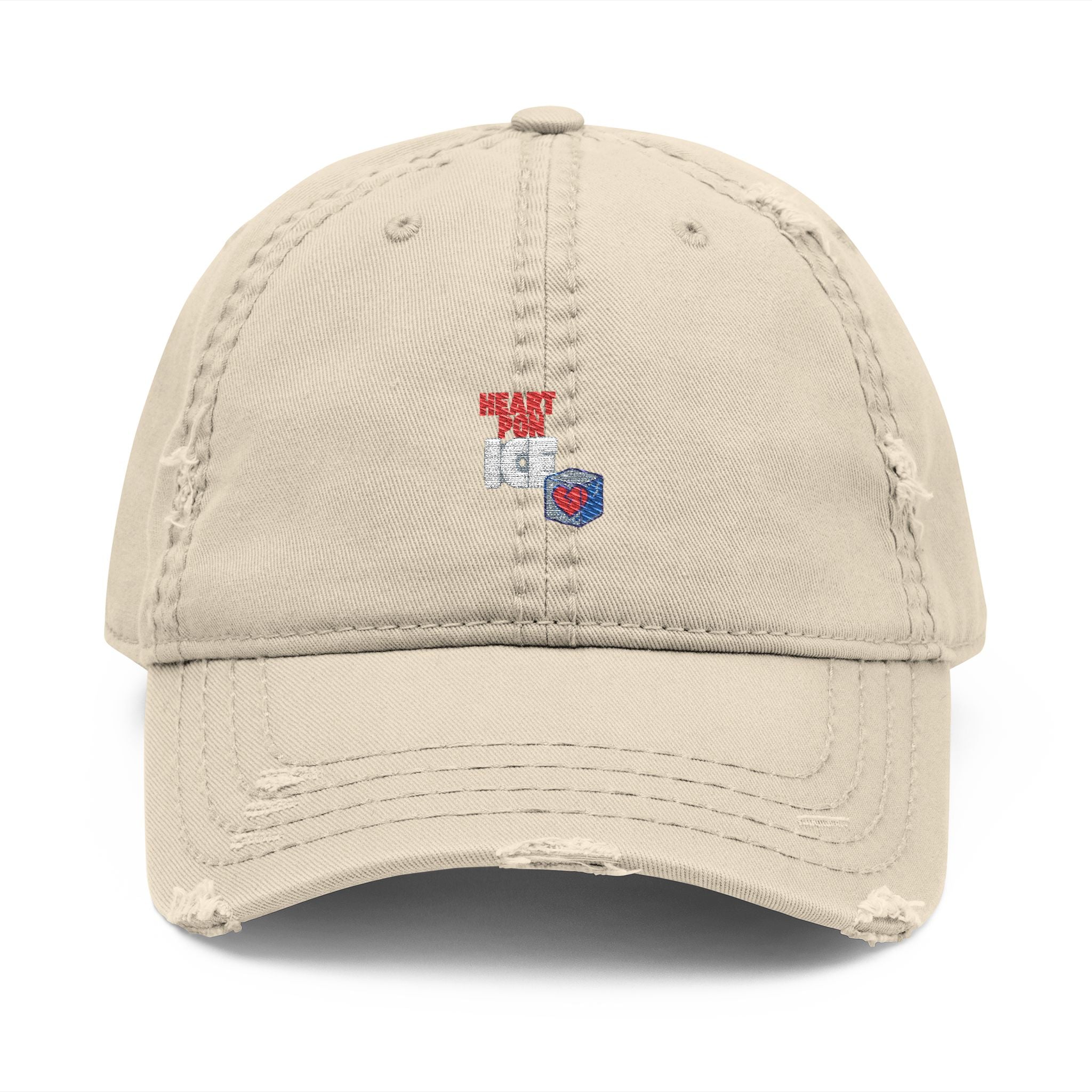 Distressed Embroidered Flag Heart Dad Hat