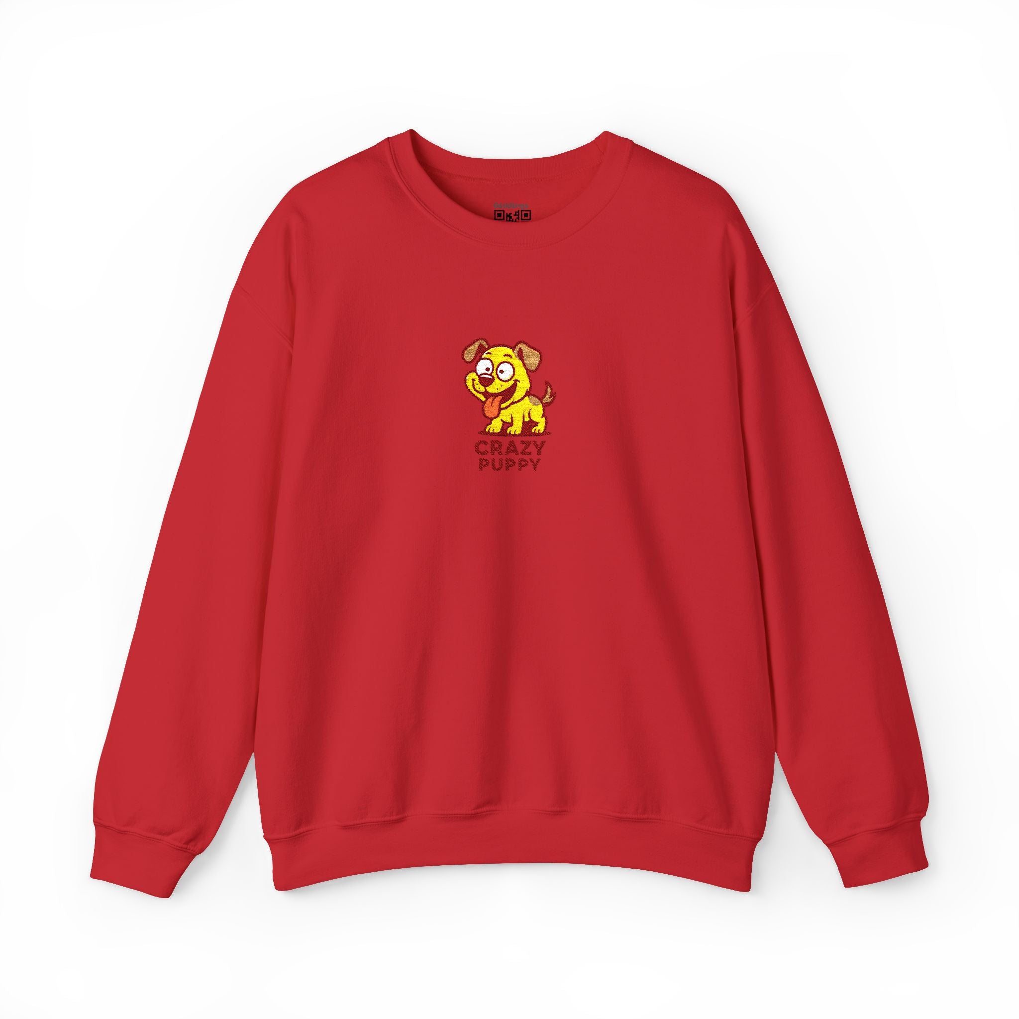 Crazy Puppy Crewneck Sweatshirt — Cute Retro Dog Graphic