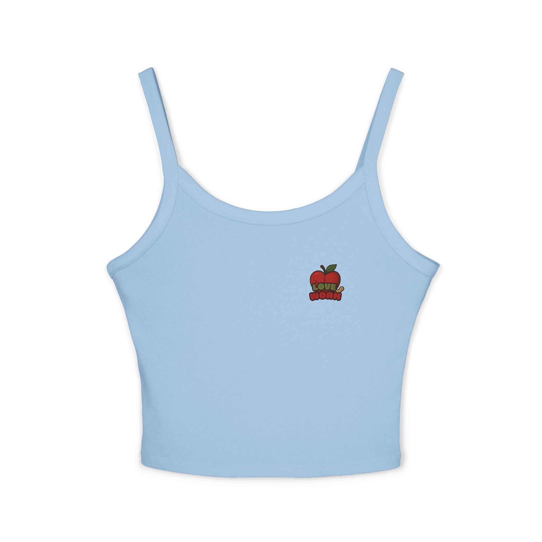 Apple Stack Crop Tank Top — Cute Minimal Teacher & Back-to-School Graphic