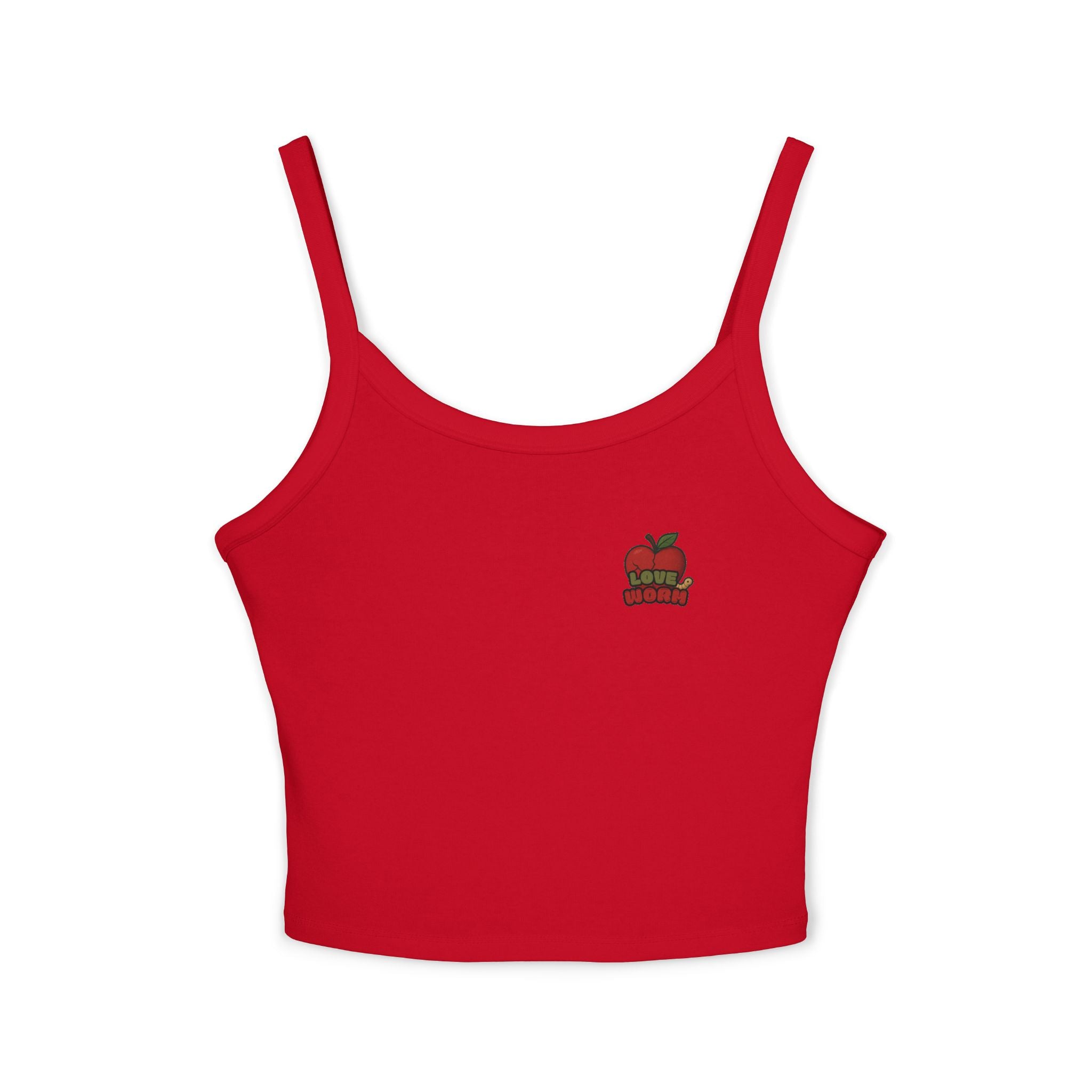 Apple Stack Crop Tank Top — Cute Minimal Teacher & Back-to-School Graphic
