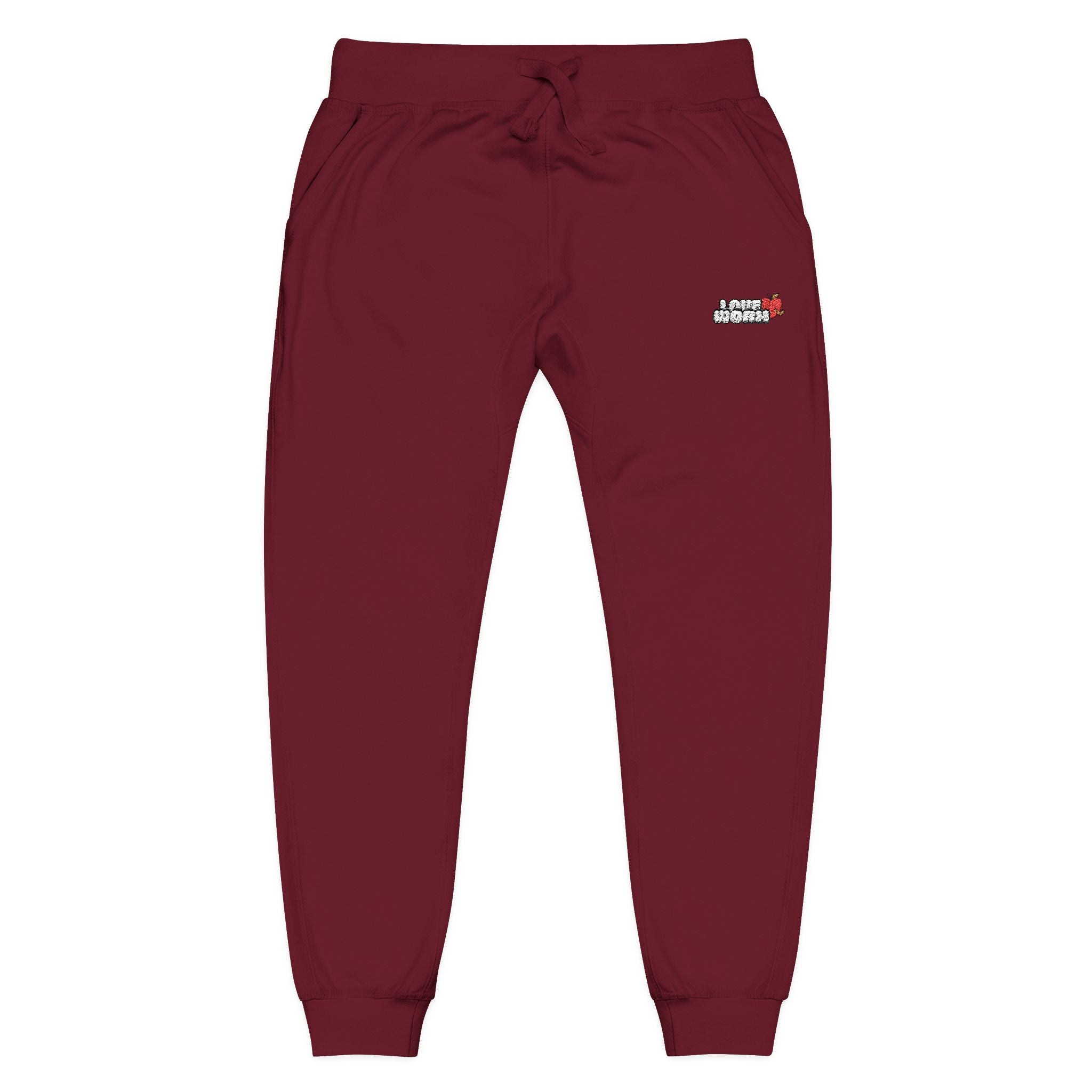 Embroidered Coral Fleece Sweatpants — Cozy Casual Joggers
