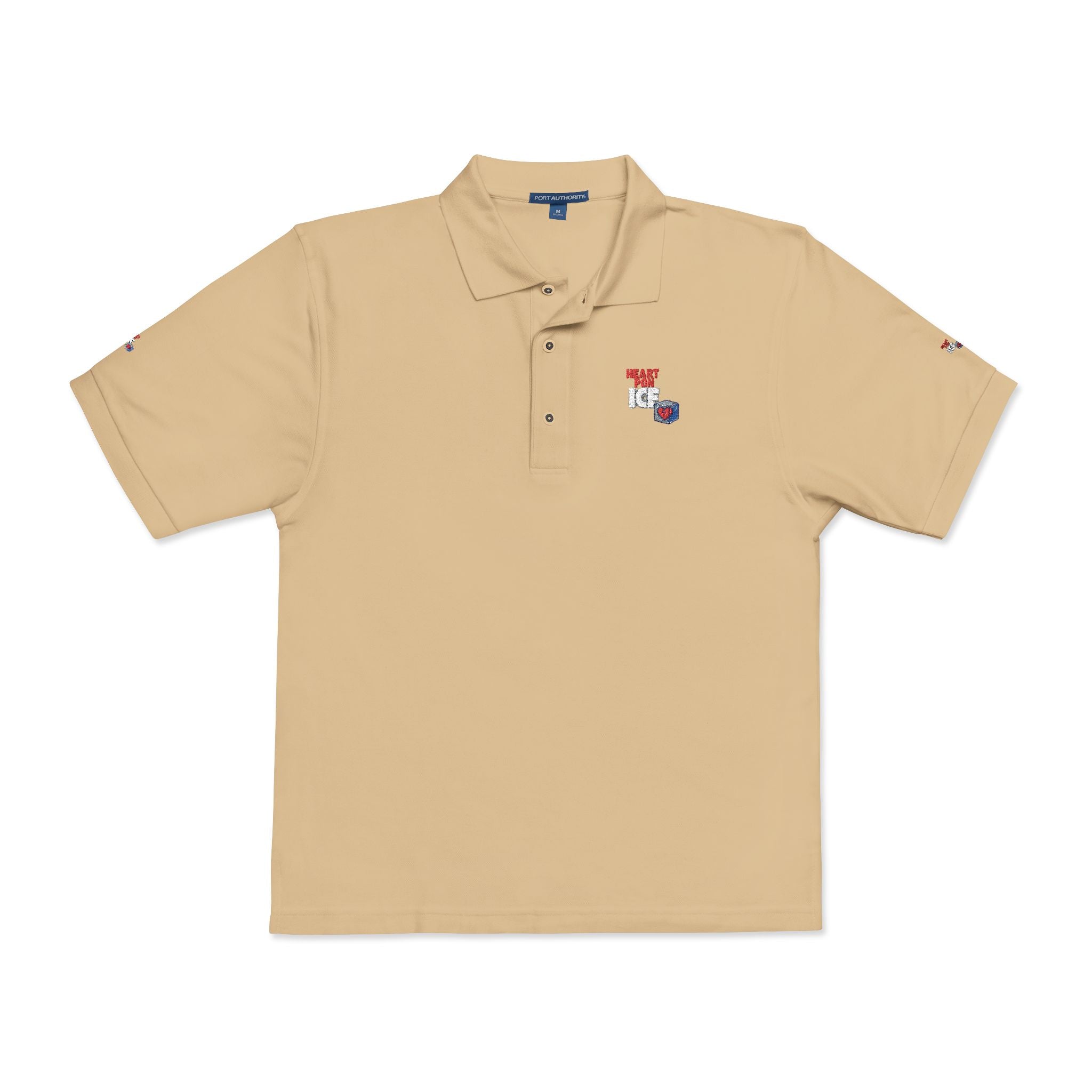 Embroidered Pride Polo Shirt – Small Heart & Flag Chest Emblem