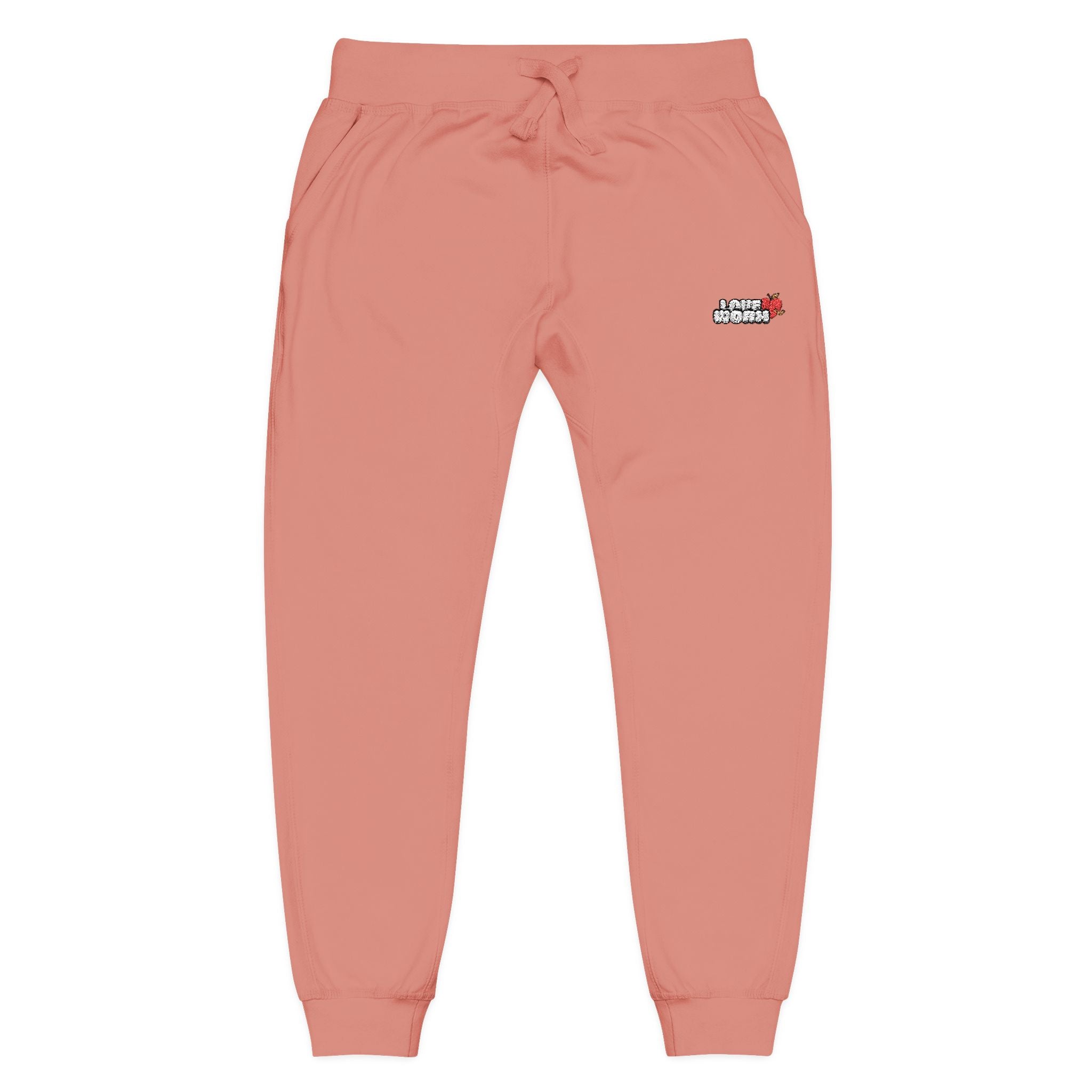 Embroidered Coral Fleece Sweatpants — Cozy Casual Joggers