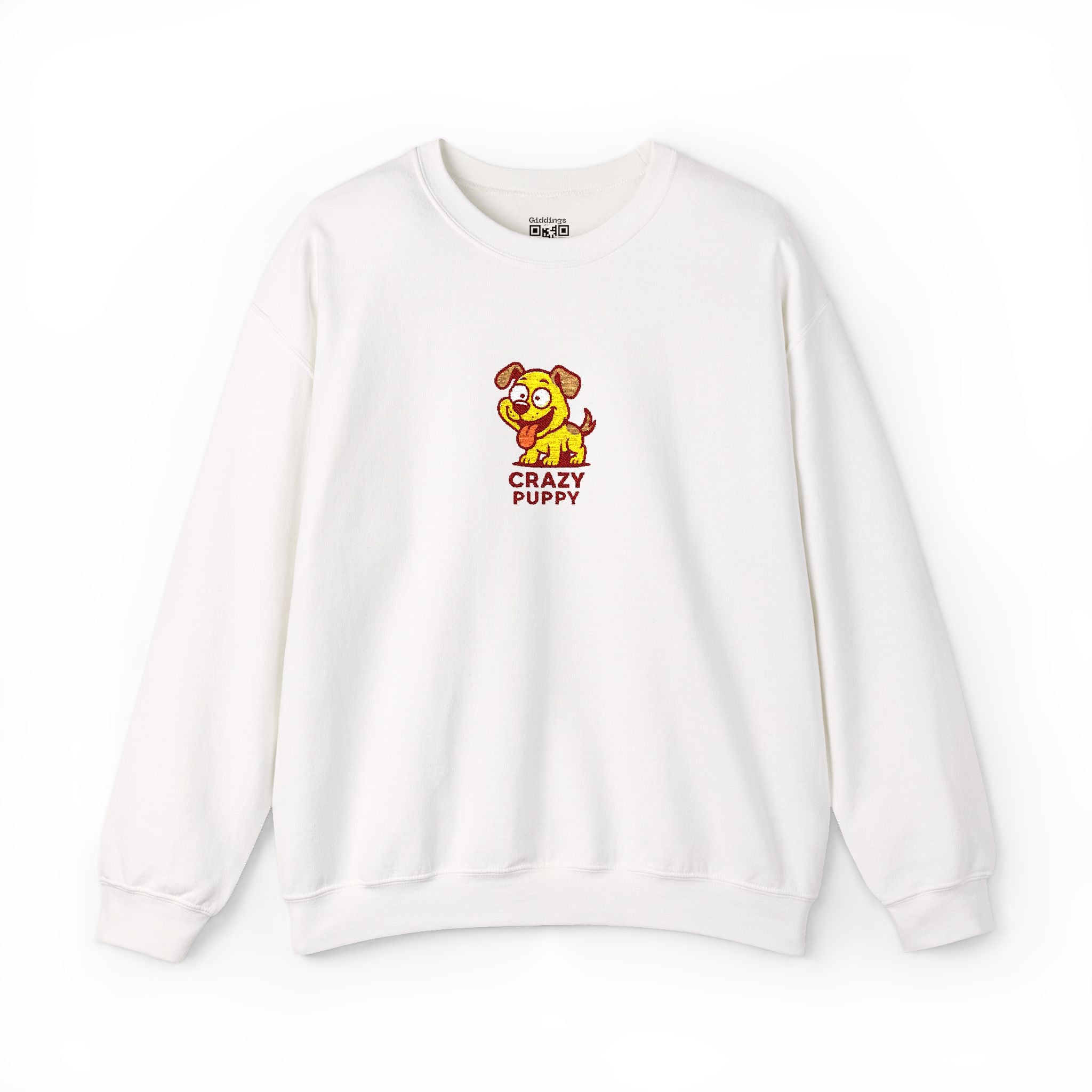 Crazy Puppy Crewneck Sweatshirt — Cute Retro Dog Graphic