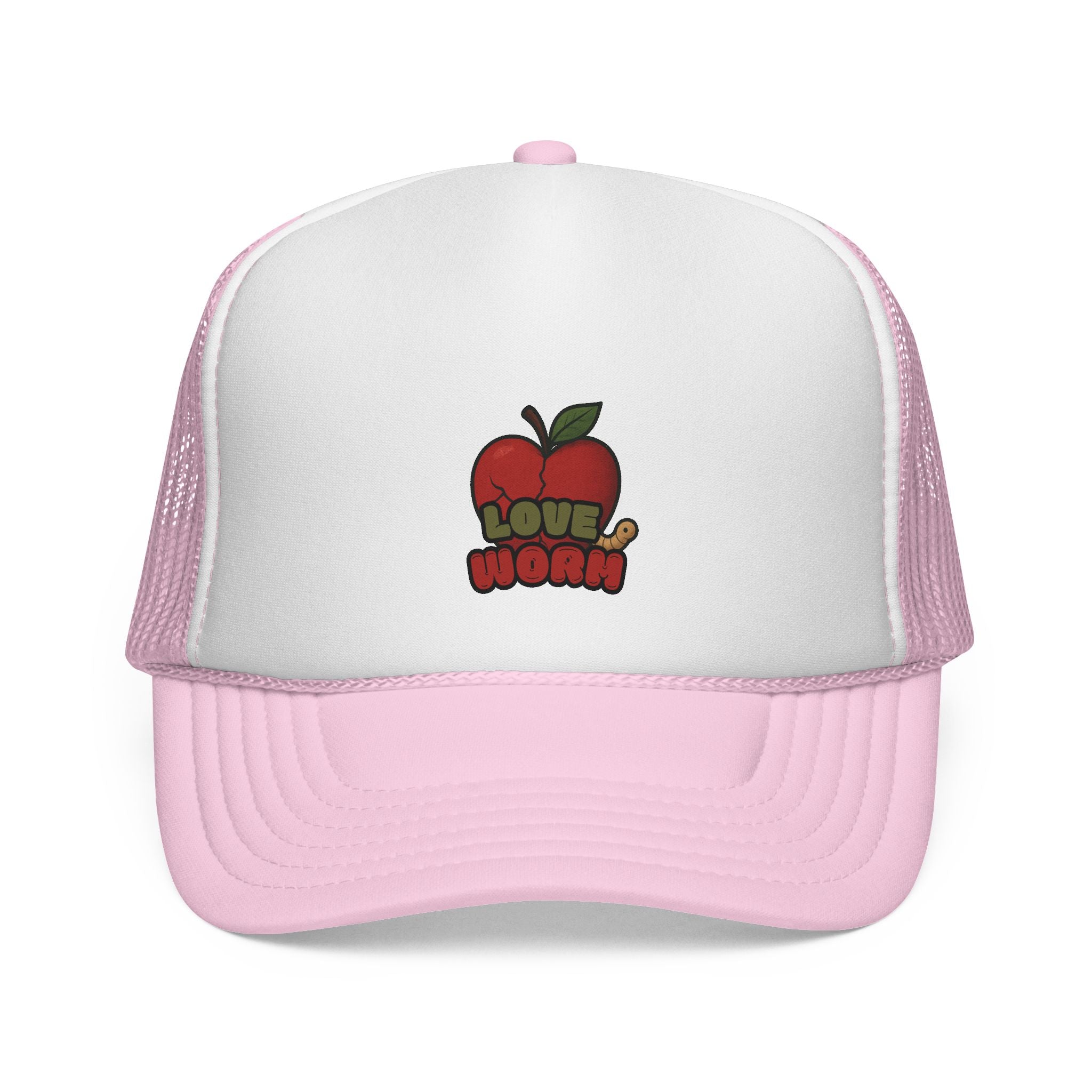 Red Trucker Hat — 'Love Worn' Graphic Cap