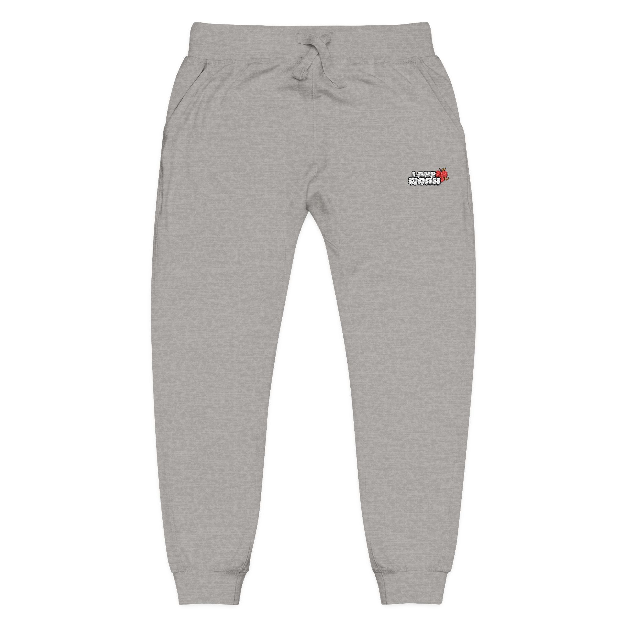 Embroidered Coral Fleece Sweatpants — Cozy Casual Joggers