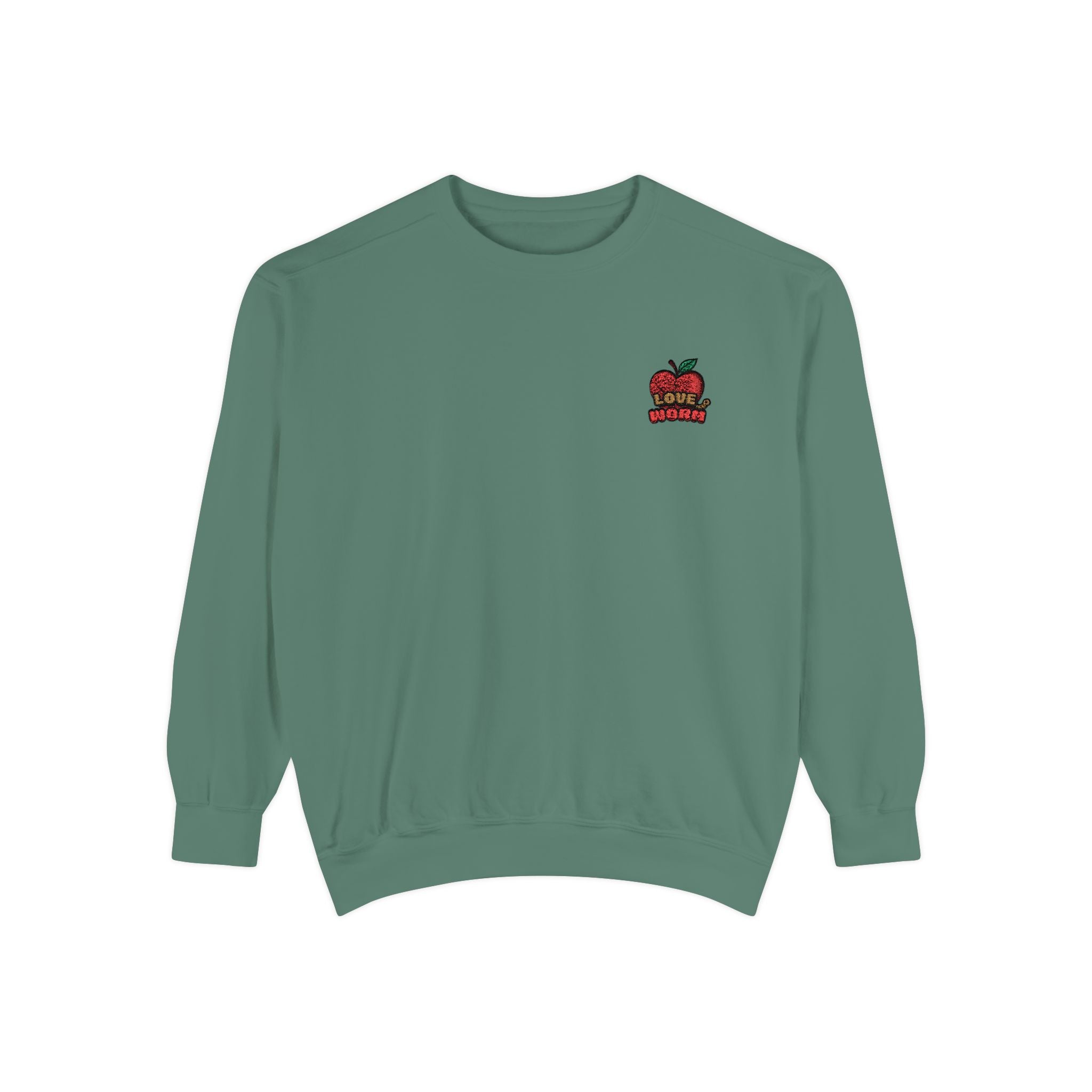 Apple Patch Sweatshirt — Retro "Bite Me" Graphic Crewneck