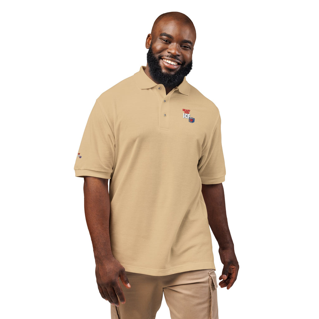 Embroidered Pride Polo Shirt – Small Heart & Flag Chest Emblem