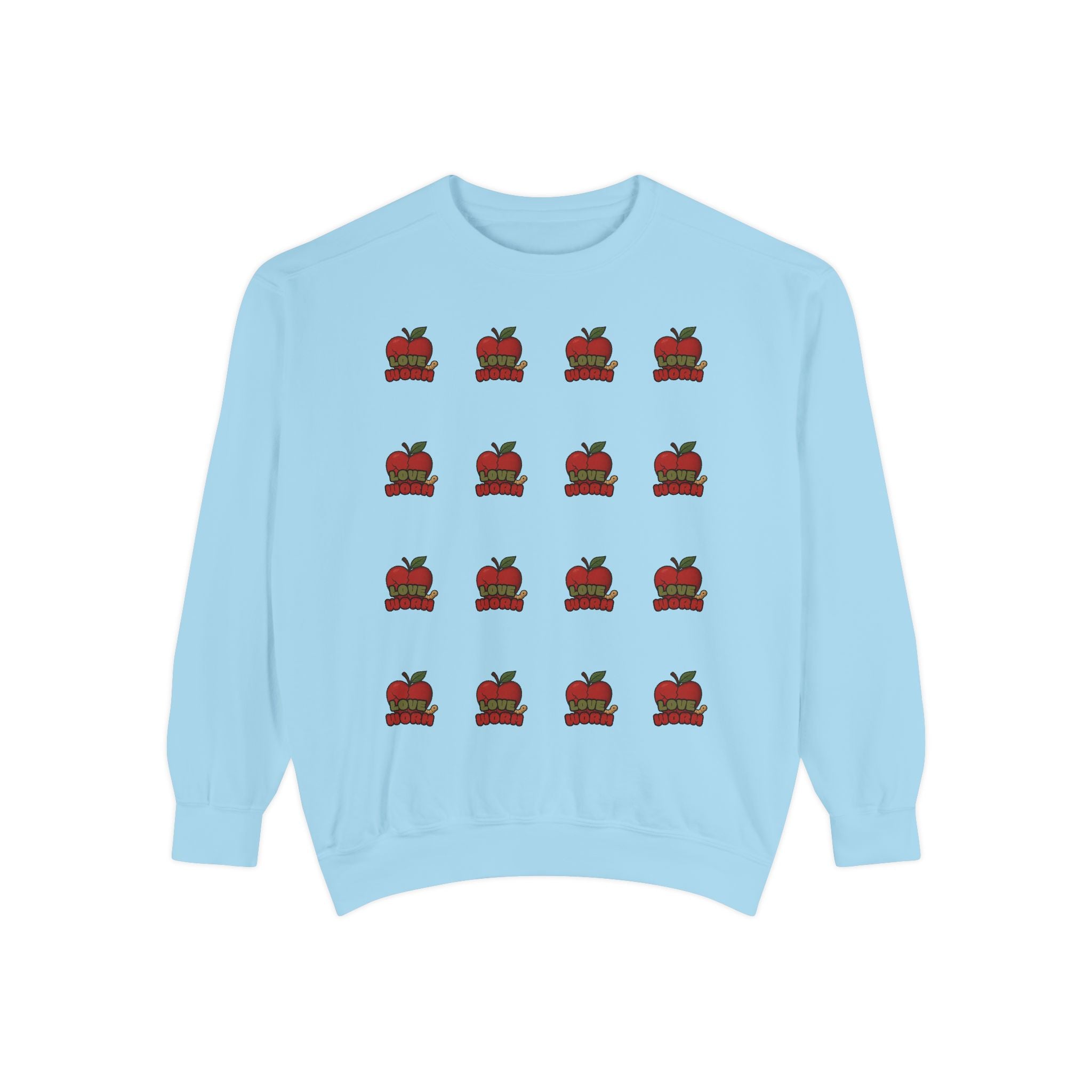 Apple Pattern Sweatshirt — Repeating Vintage Apple Crewneck for Teachers & Back-to-School