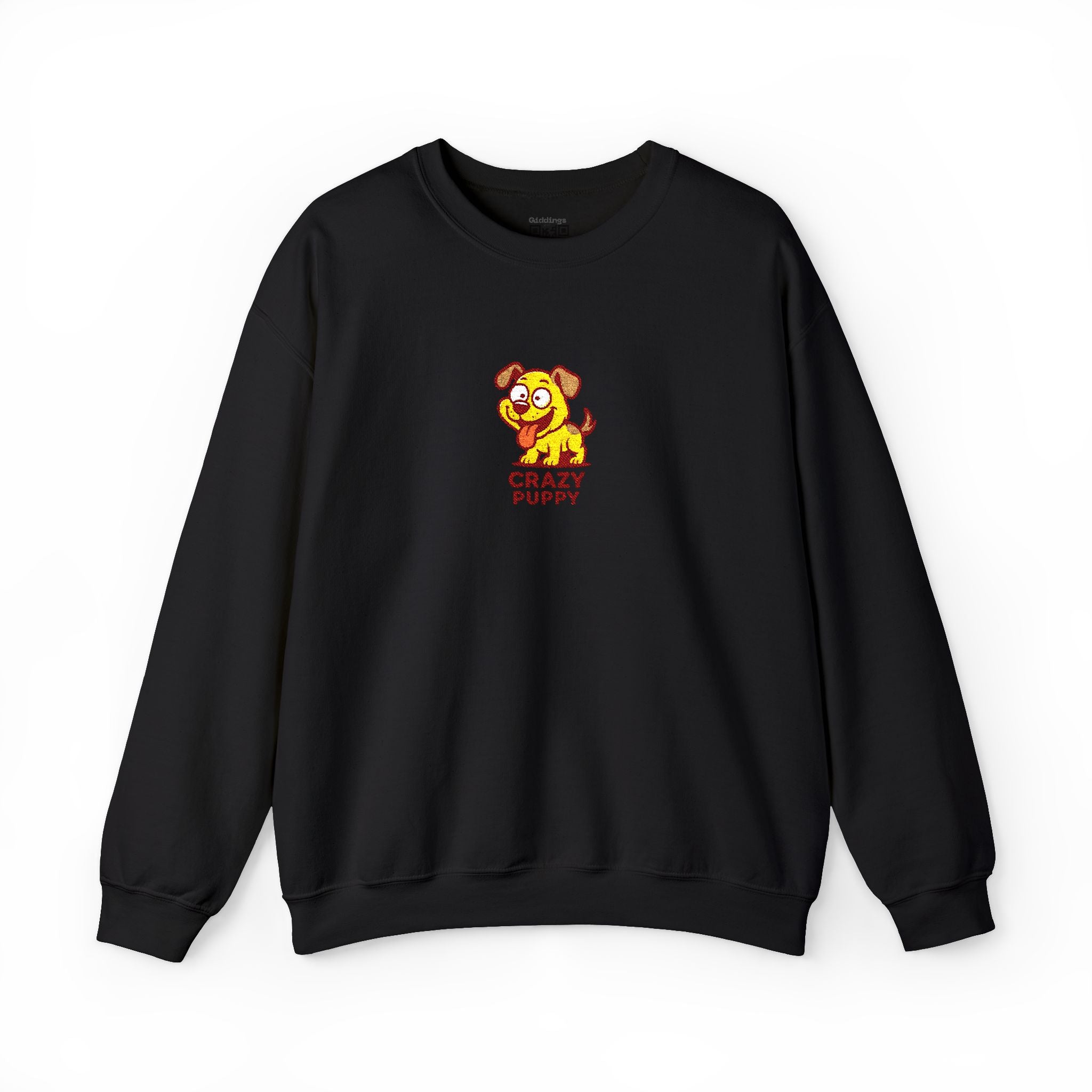 Crazy Puppy Crewneck Sweatshirt — Cute Retro Dog Graphic