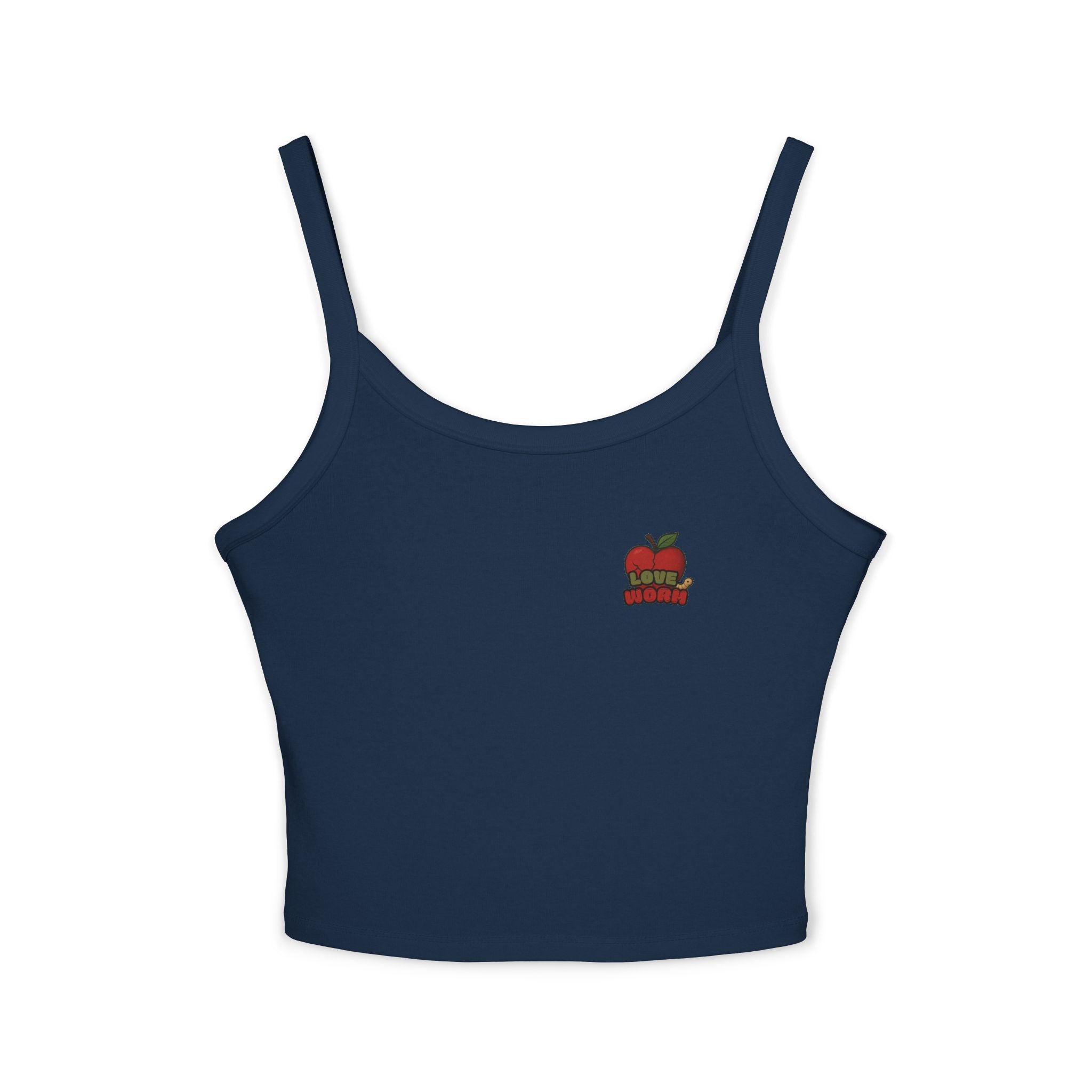 Apple Stack Crop Tank Top — Cute Minimal Teacher & Back-to-School Graphic