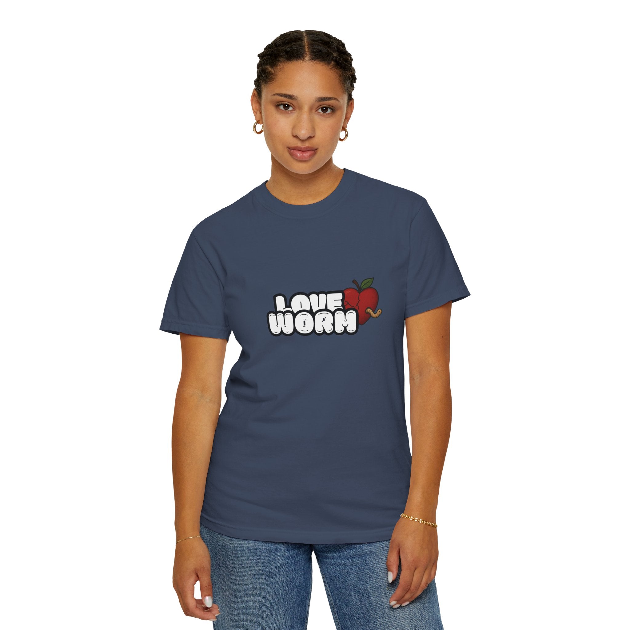 Love Worm T-Shirt — Cute Apple Cartoon Graphic Tee