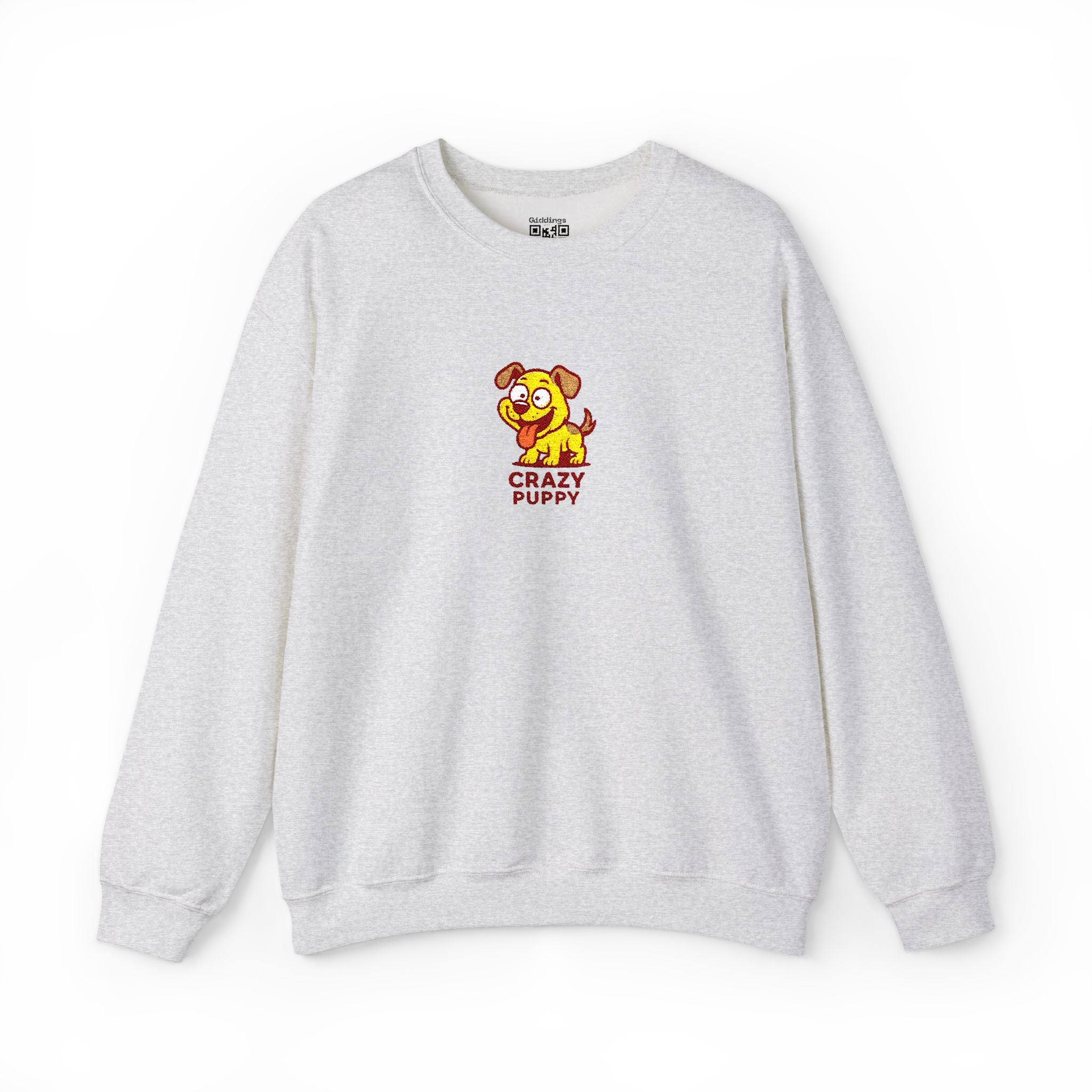 Crazy Puppy Crewneck Sweatshirt — Cute Retro Dog Graphic