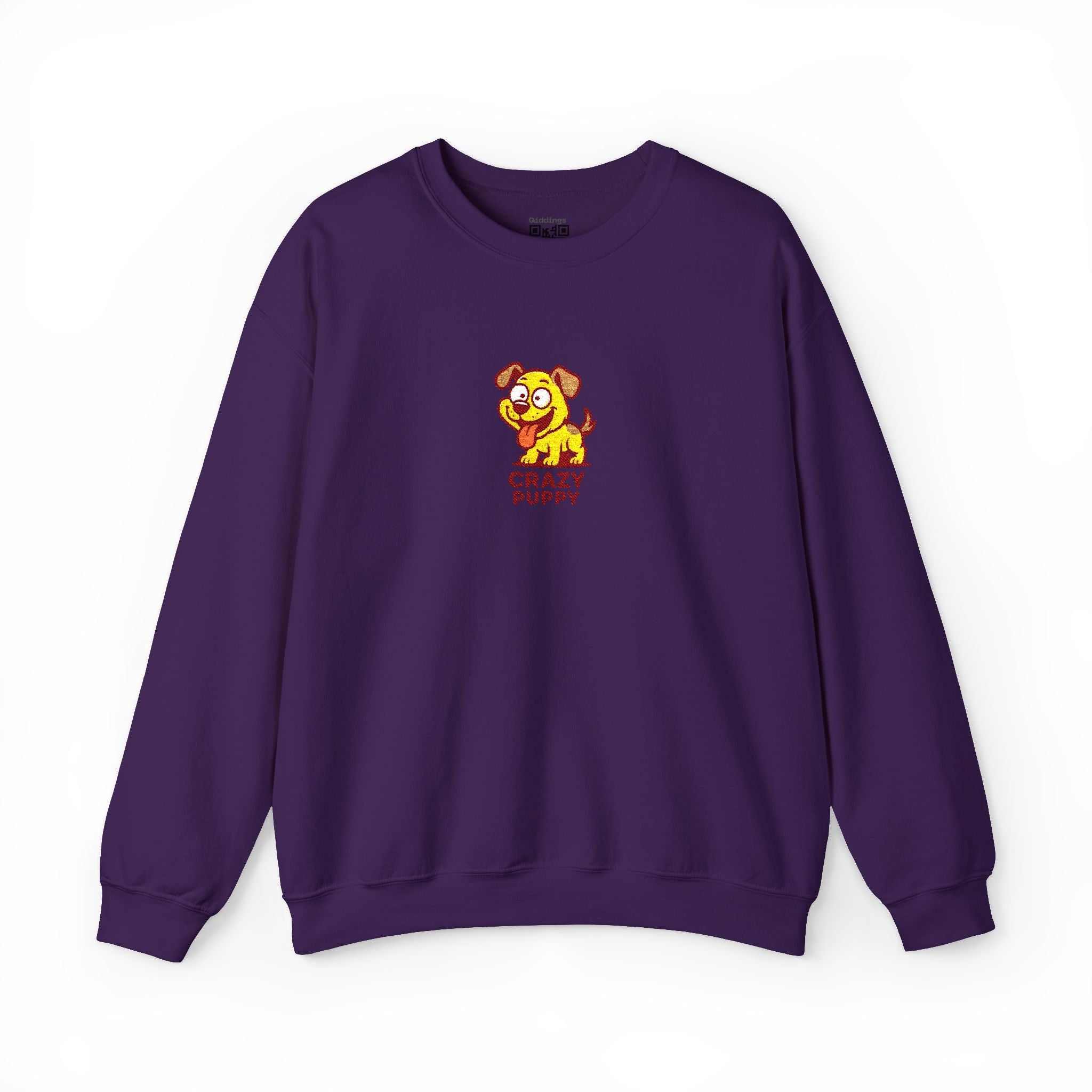 Crazy Puppy Crewneck Sweatshirt — Cute Retro Dog Graphic