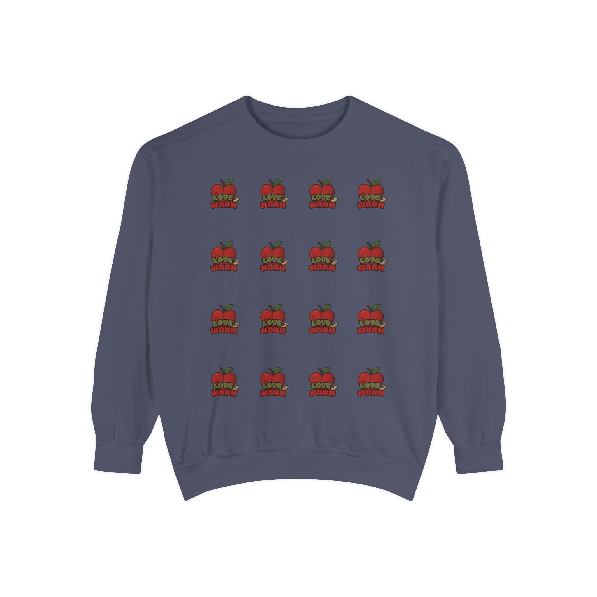 Apple Pattern Sweatshirt — Repeating Vintage Apple Crewneck for Teachers & Back-to-School