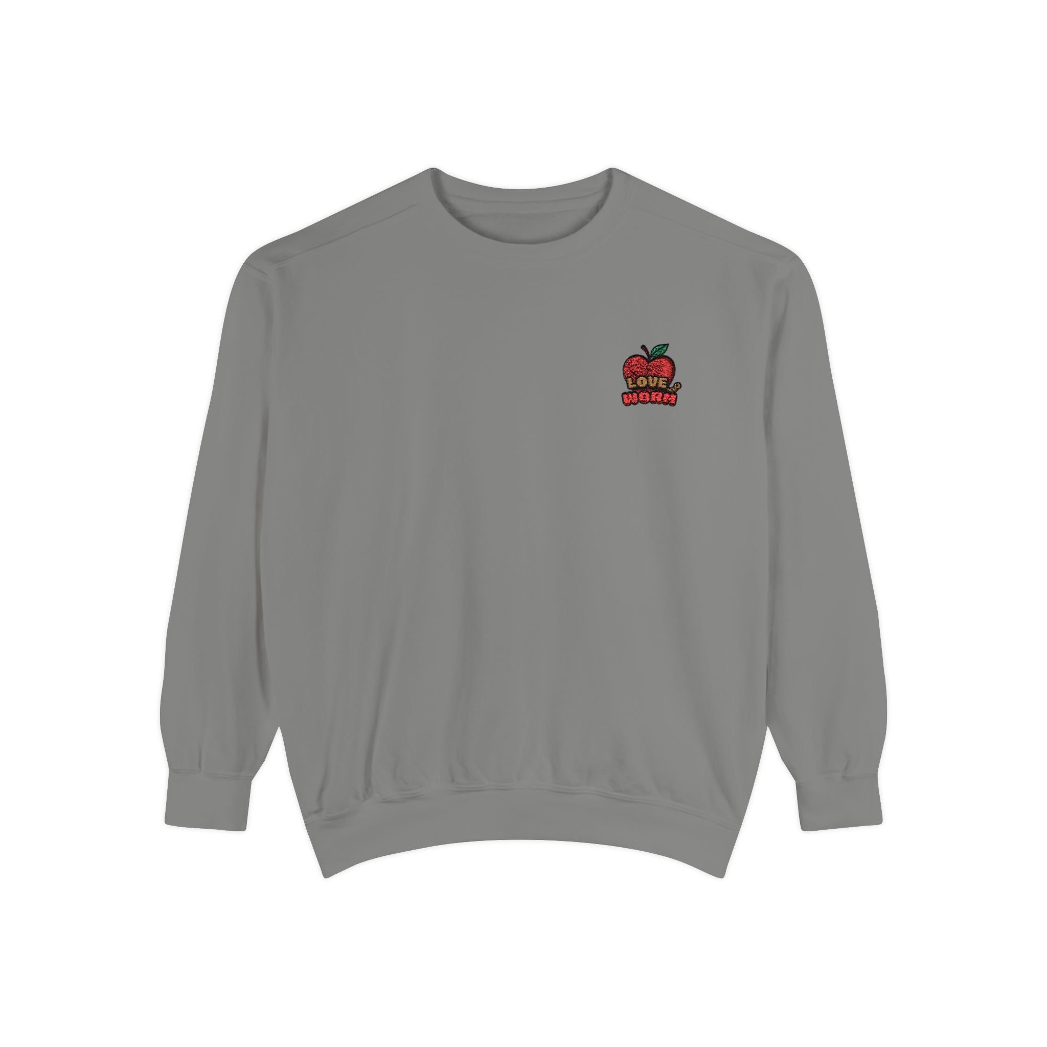 Apple Patch Sweatshirt — Retro "Bite Me" Graphic Crewneck