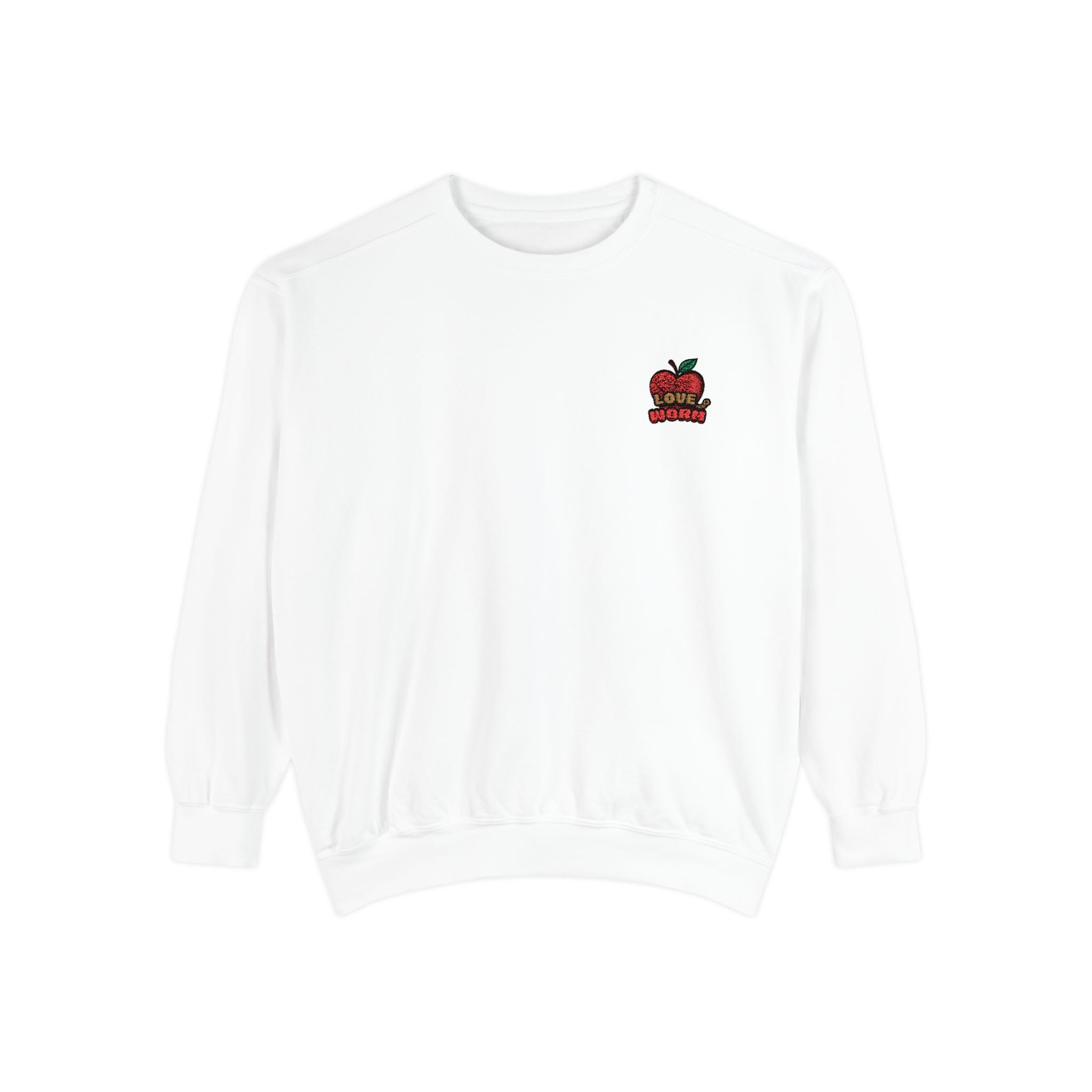 Apple Patch Sweatshirt — Retro "Bite Me" Graphic Crewneck