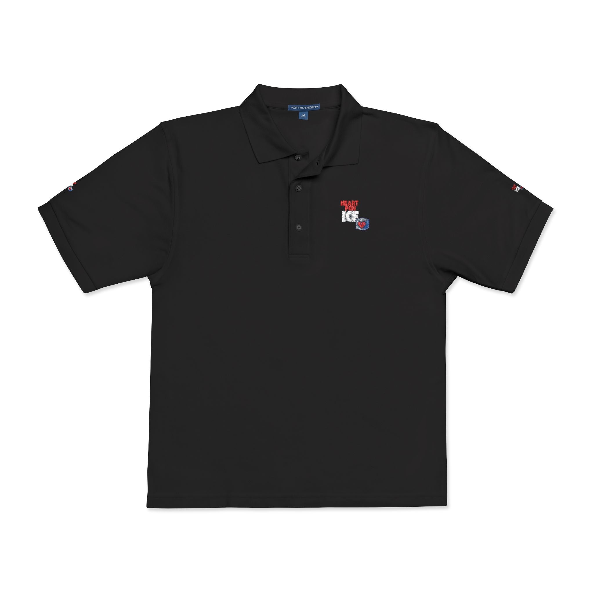 Embroidered Pride Polo Shirt – Small Heart & Flag Chest Emblem