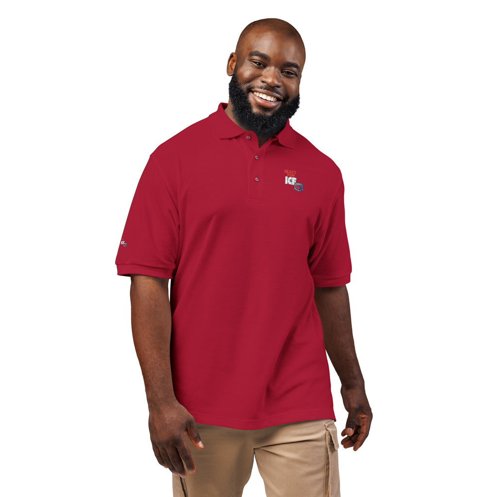 Embroidered Pride Polo Shirt – Small Heart & Flag Chest Emblem