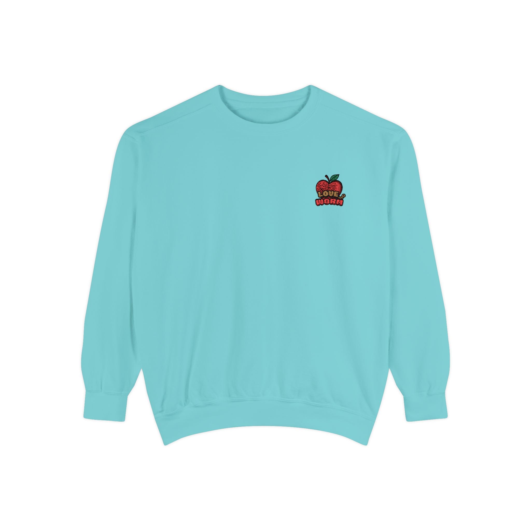 Apple Patch Sweatshirt — Retro "Bite Me" Graphic Crewneck