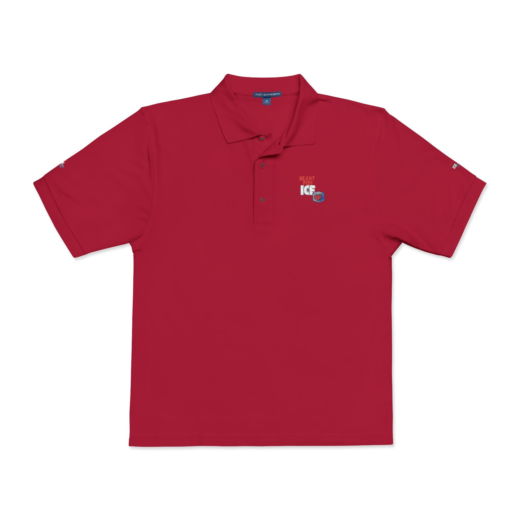 Embroidered Pride Polo Shirt – Small Heart & Flag Chest Emblem