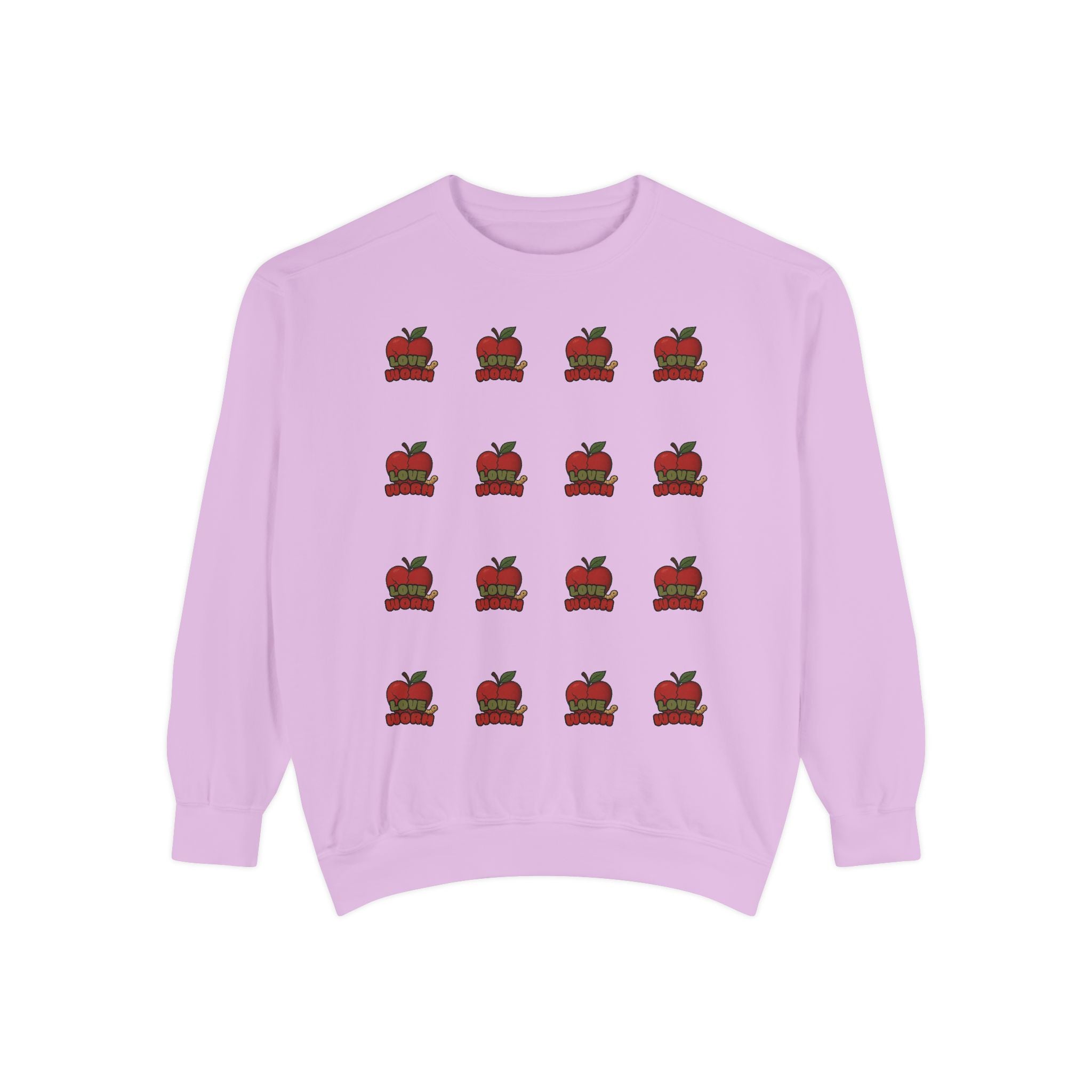 Apple Pattern Sweatshirt — Repeating Vintage Apple Crewneck for Teachers & Back-to-School