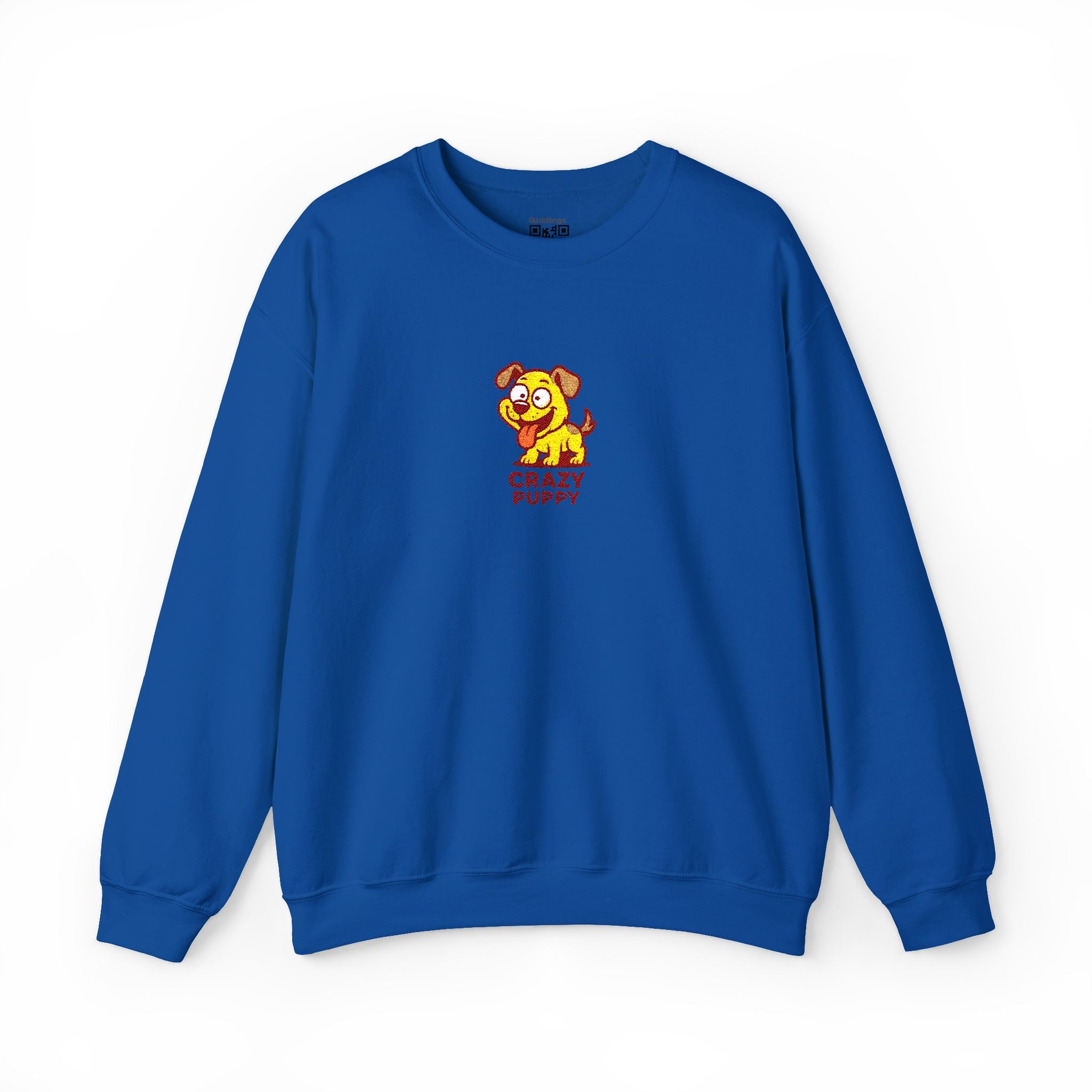 Crazy Puppy Crewneck Sweatshirt — Cute Retro Dog Graphic