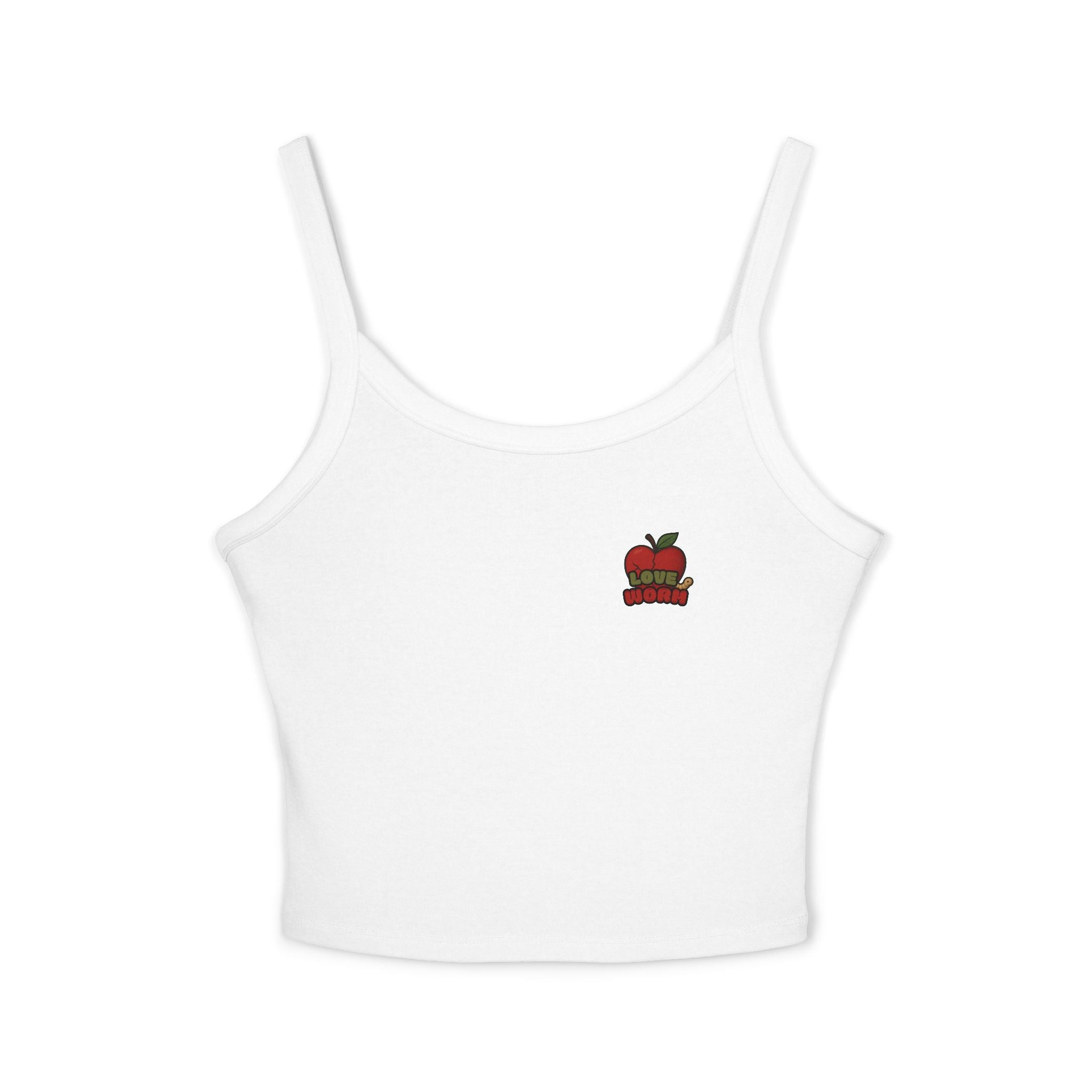 Apple Stack Crop Tank Top — Cute Minimal Teacher & Back-to-School Graphic