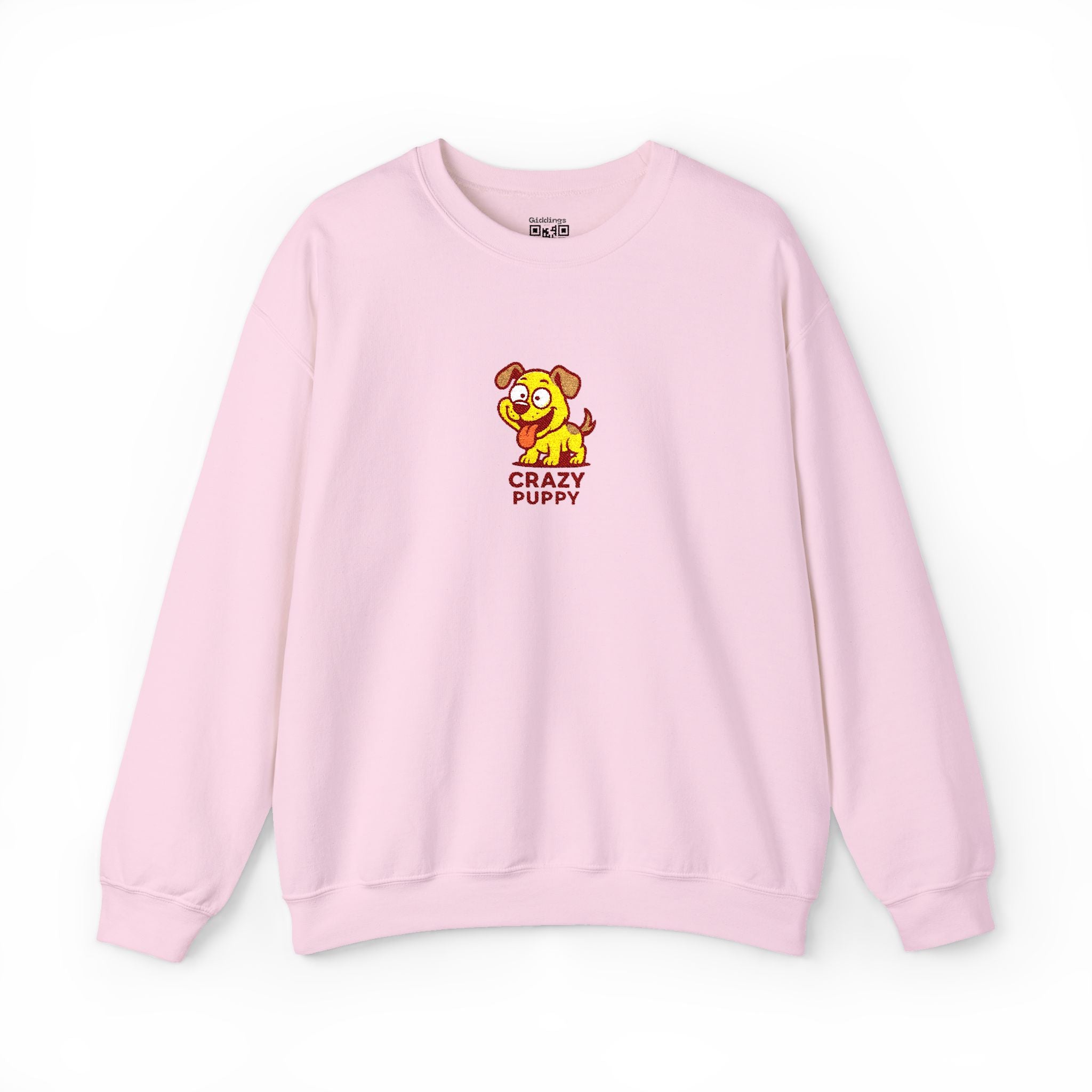 Crazy Puppy Crewneck Sweatshirt — Cute Retro Dog Graphic