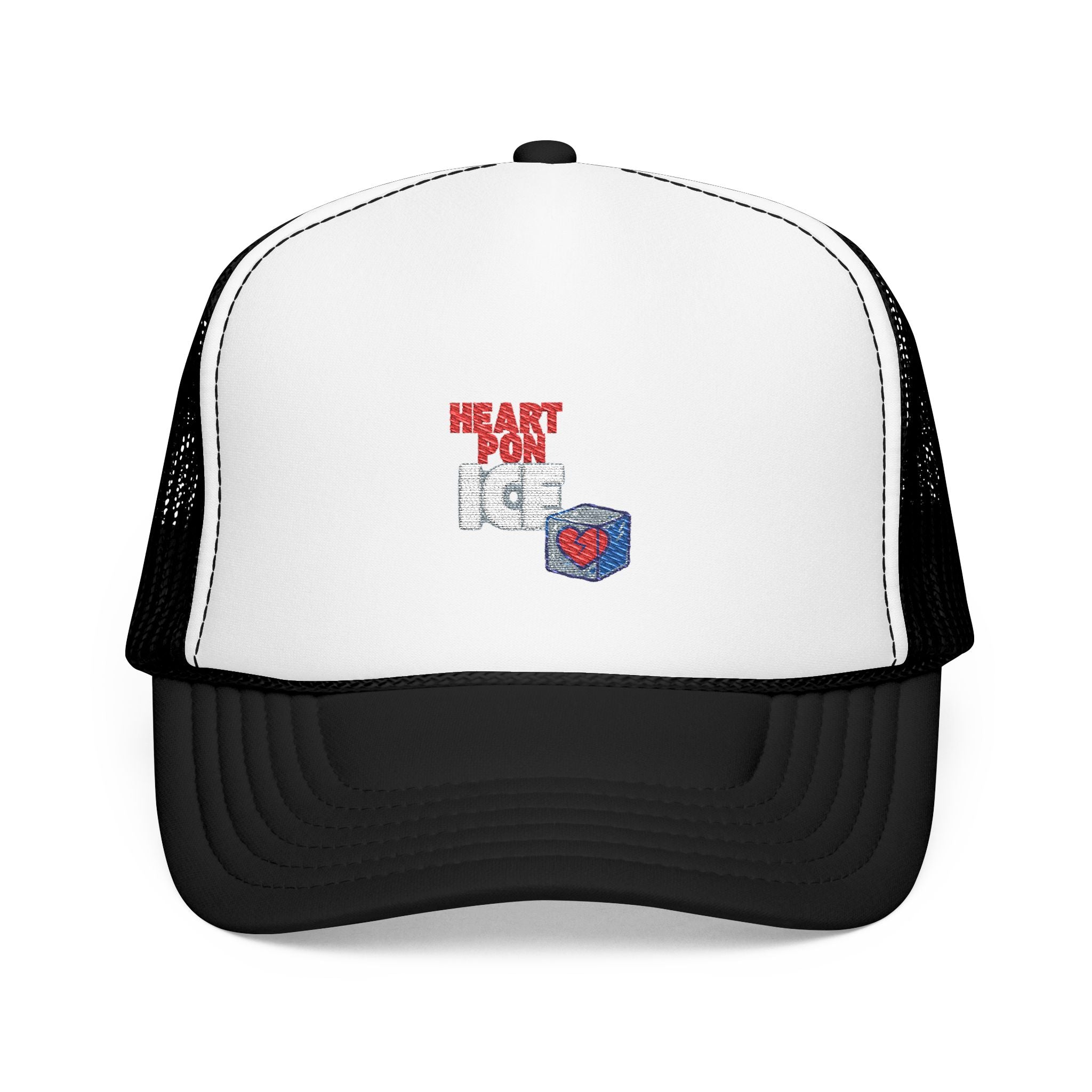 Embroidered 'Heart For IC' Red Foam Trucker Hat