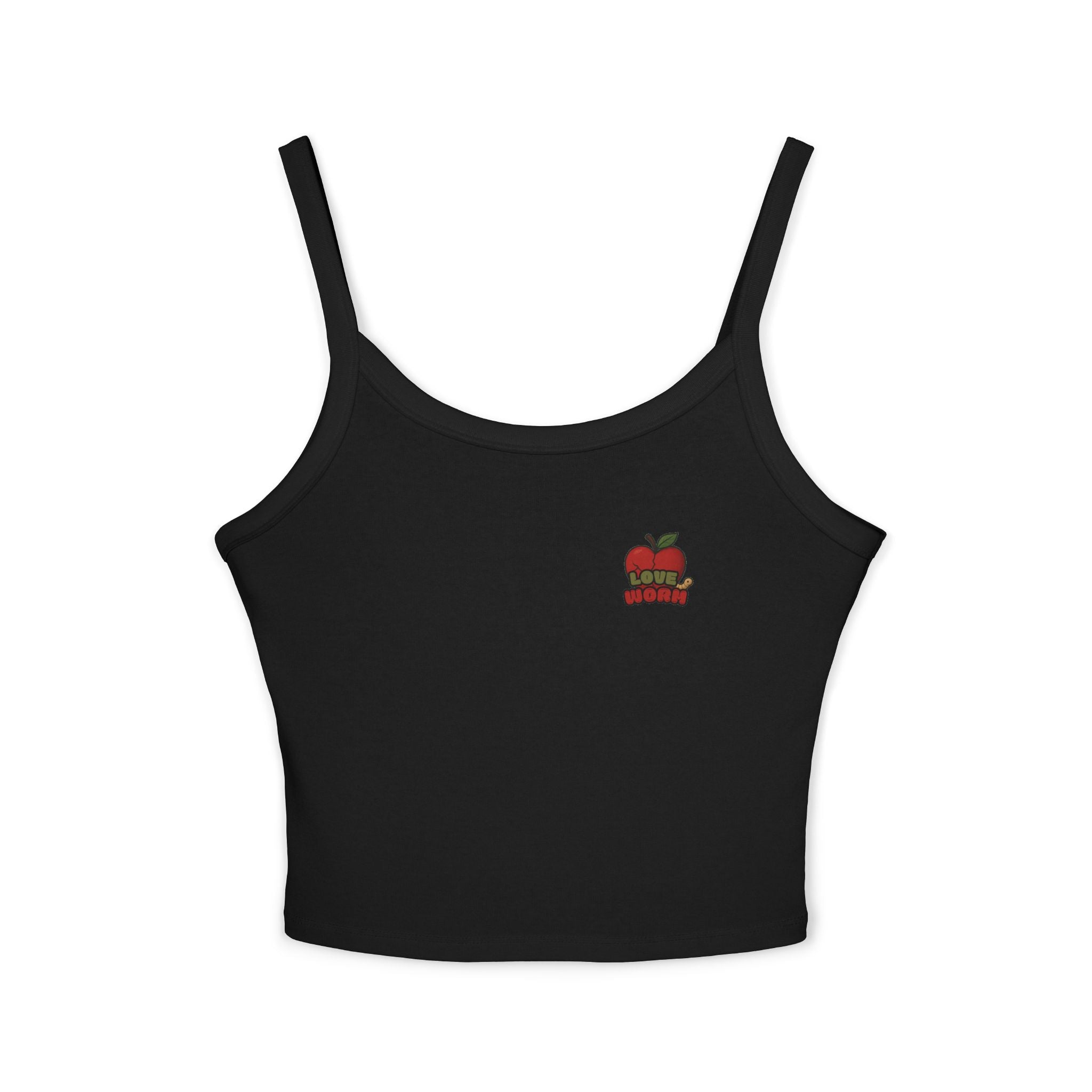 Apple Stack Crop Tank Top — Cute Minimal Teacher & Back-to-School Graphic