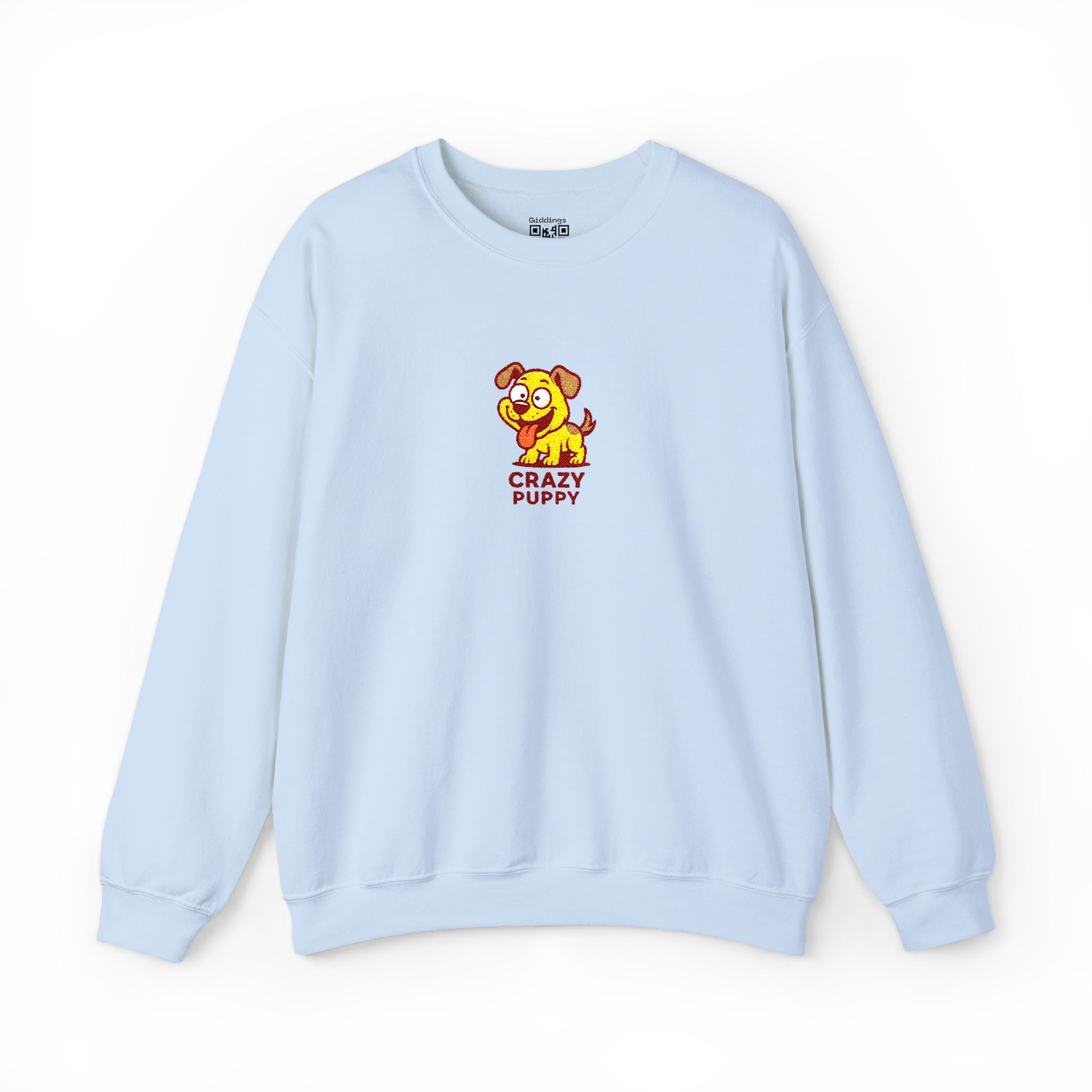 Crazy Puppy Crewneck Sweatshirt — Cute Retro Dog Graphic