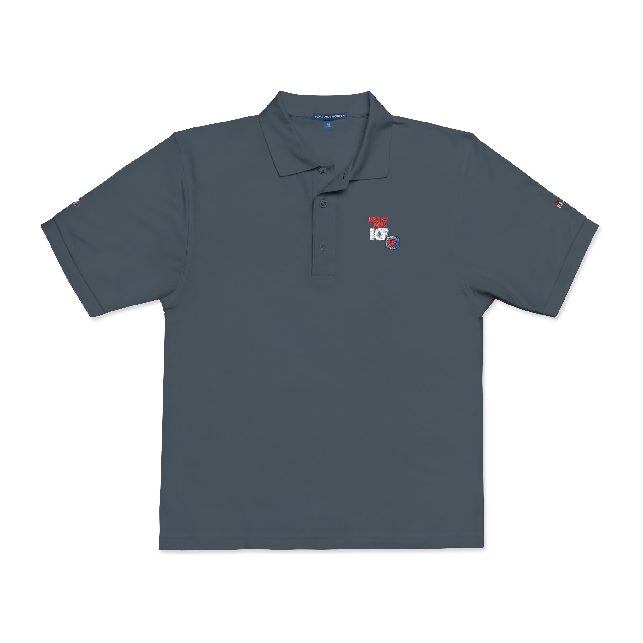 Embroidered Pride Polo Shirt – Small Heart & Flag Chest Emblem