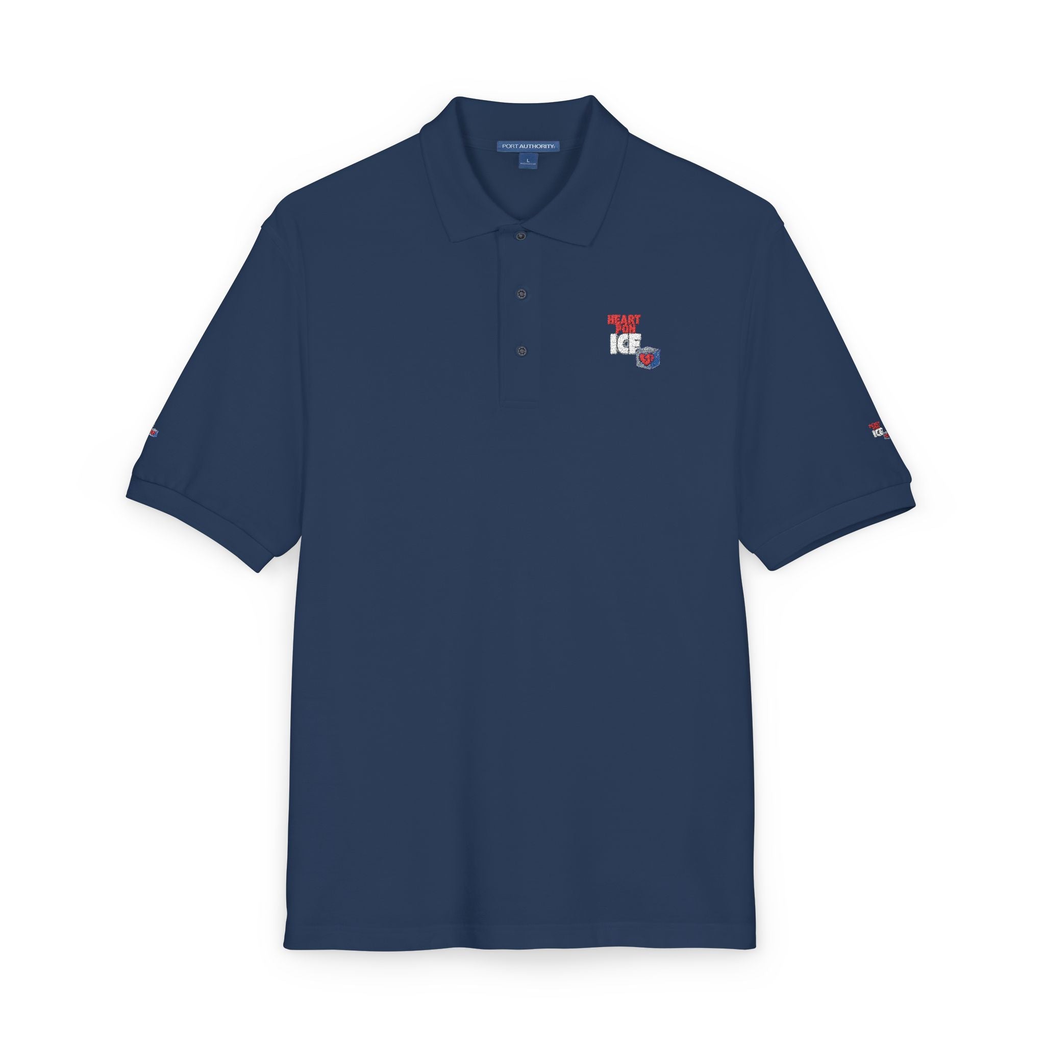 Embroidered Pride Polo Shirt – Small Heart & Flag Chest Emblem