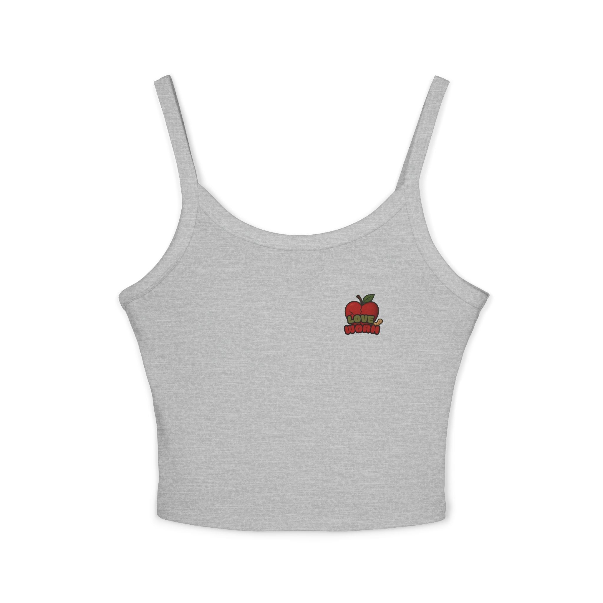 Apple Stack Crop Tank Top — Cute Minimal Teacher & Back-to-School Graphic