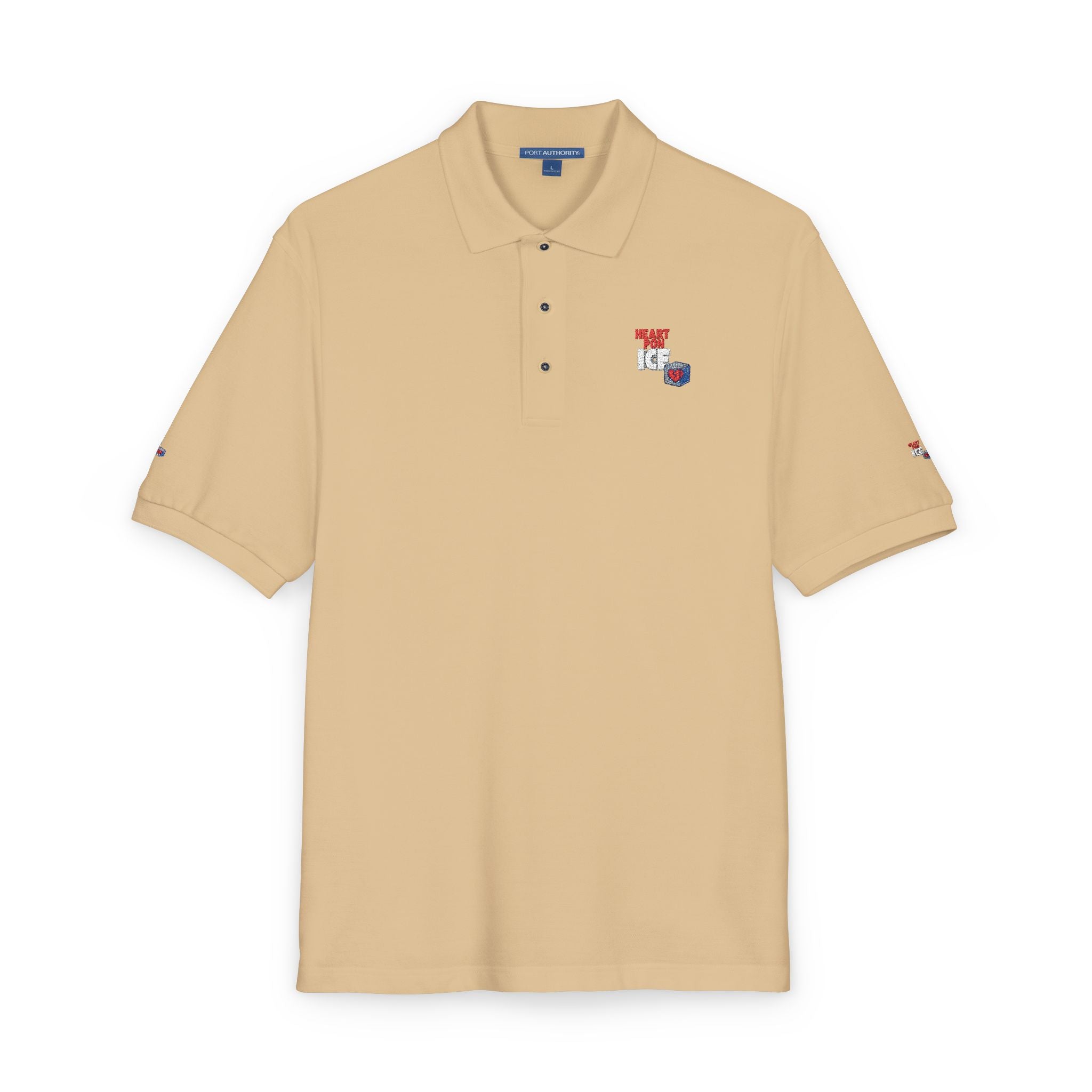 Embroidered Pride Polo Shirt – Small Heart & Flag Chest Emblem
