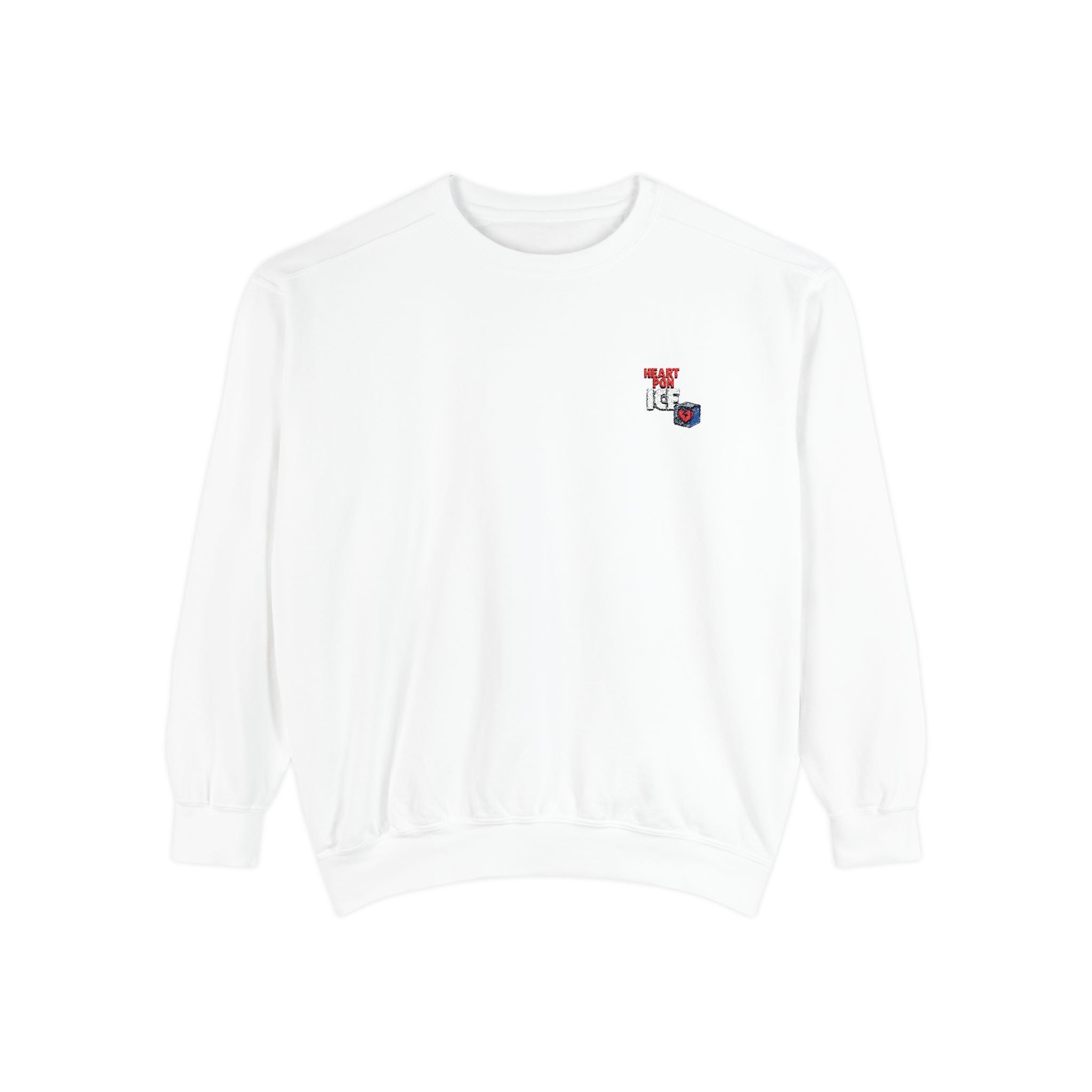 (HEART PON ICE)™ Unisex Garment-Dyed Sweatshirt (EMBROIDERY)