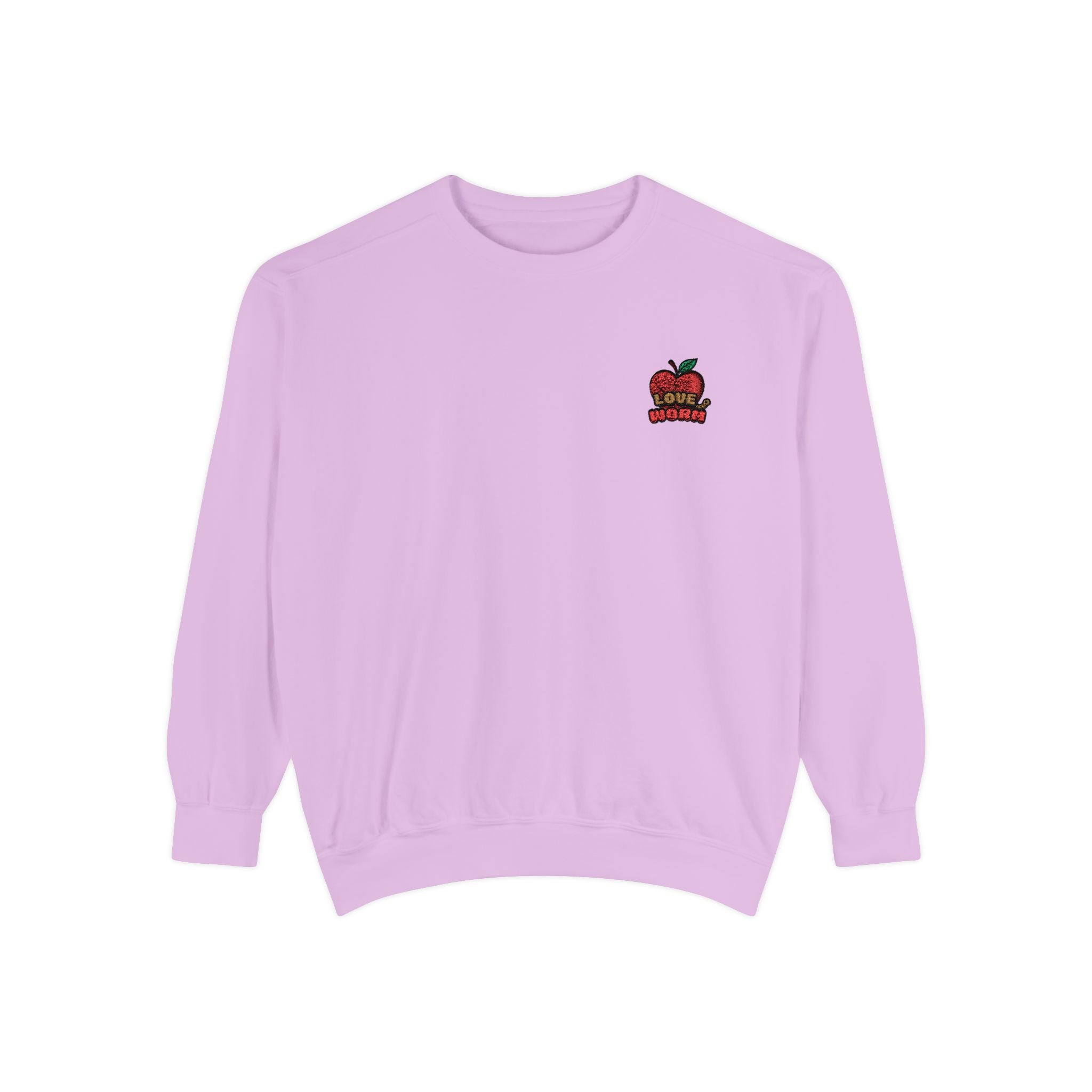 Apple Patch Sweatshirt — Retro "Bite Me" Graphic Crewneck
