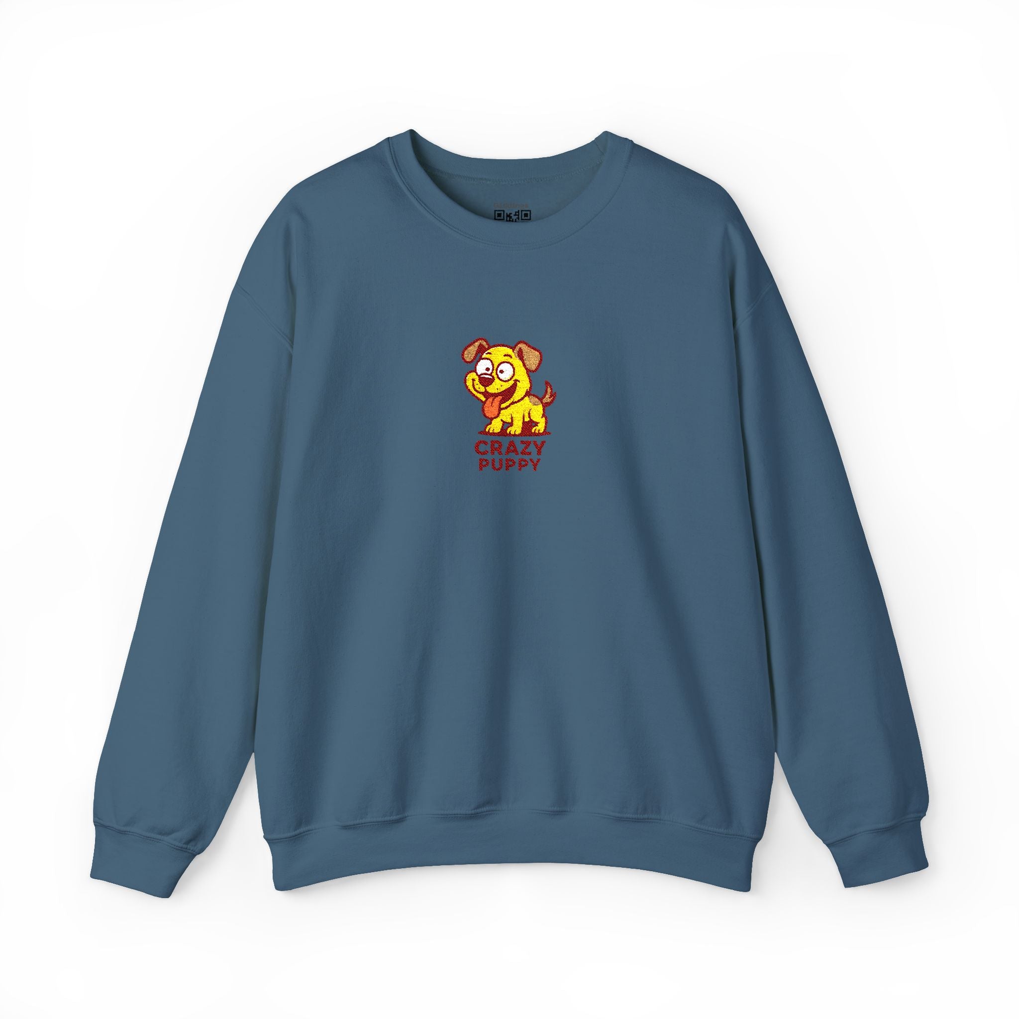 Crazy Puppy Crewneck Sweatshirt — Cute Retro Dog Graphic