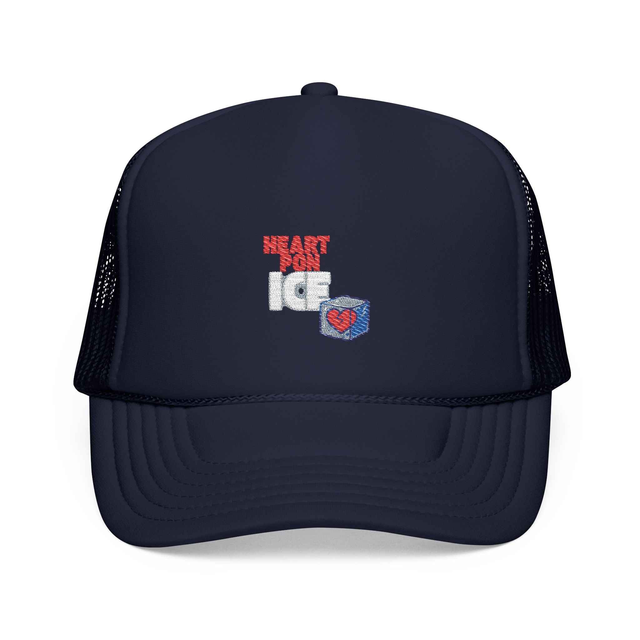 Embroidered 'Heart For IC' Red Foam Trucker Hat