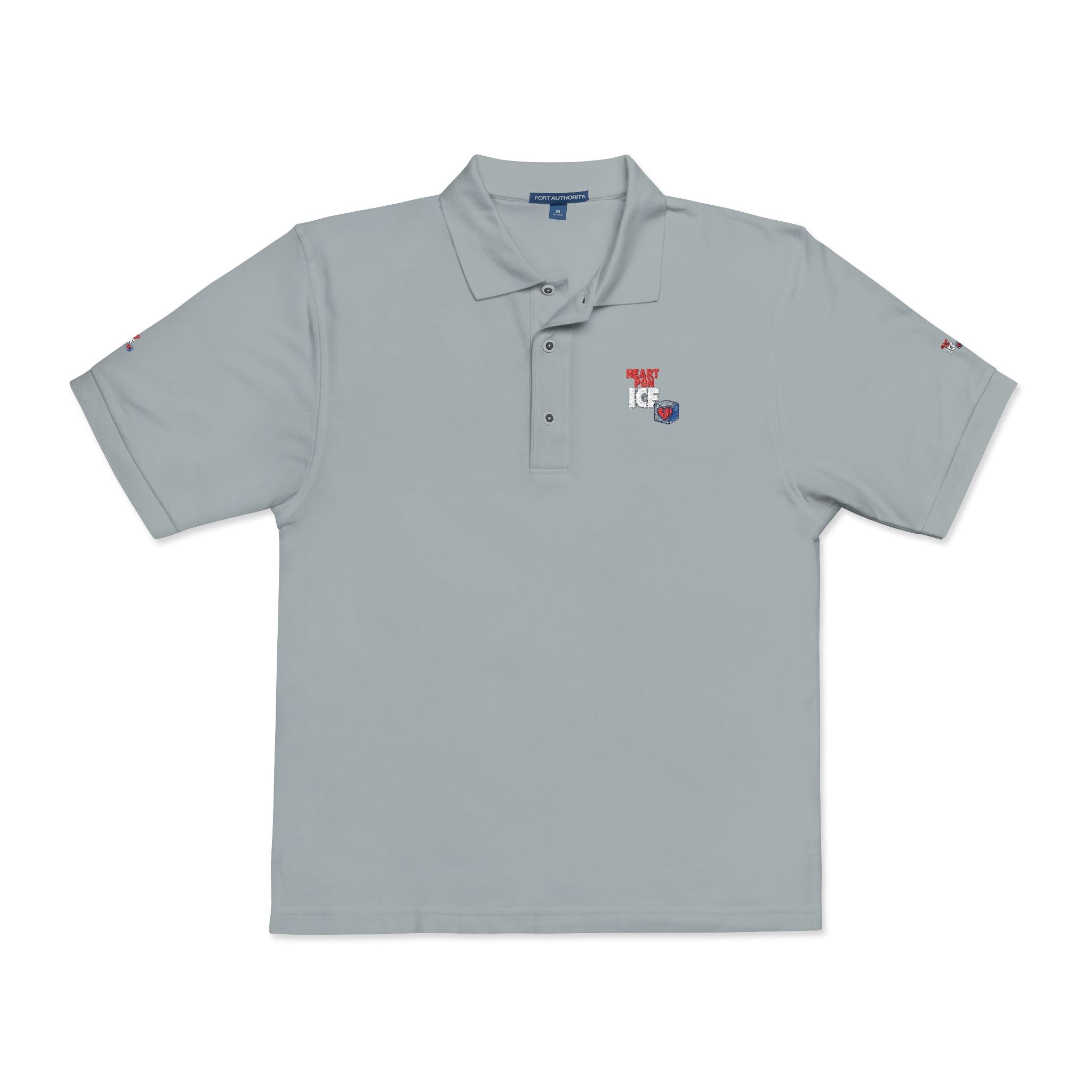 Embroidered Pride Polo Shirt – Small Heart & Flag Chest Emblem