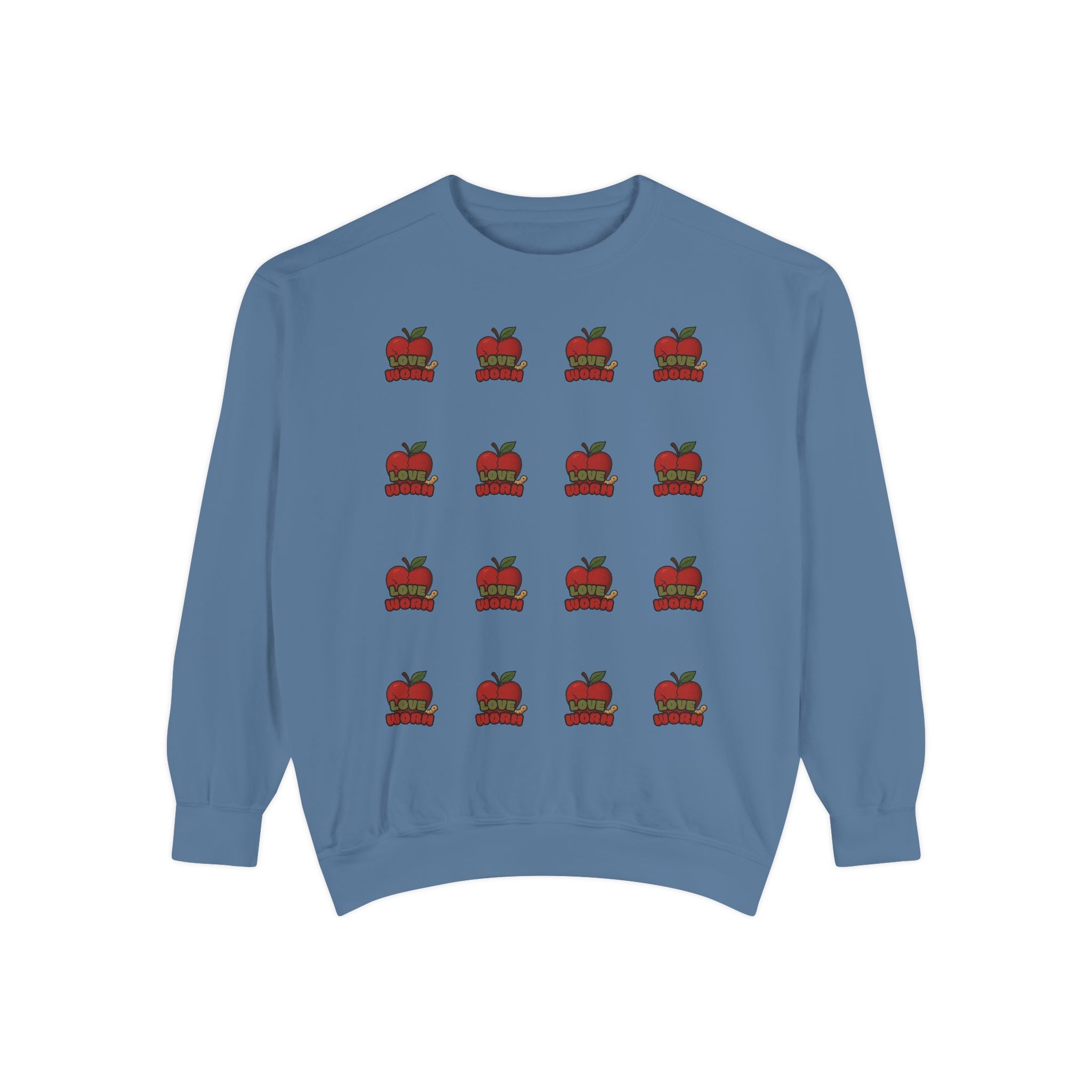 Apple Pattern Sweatshirt — Repeating Vintage Apple Crewneck for Teachers & Back-to-School